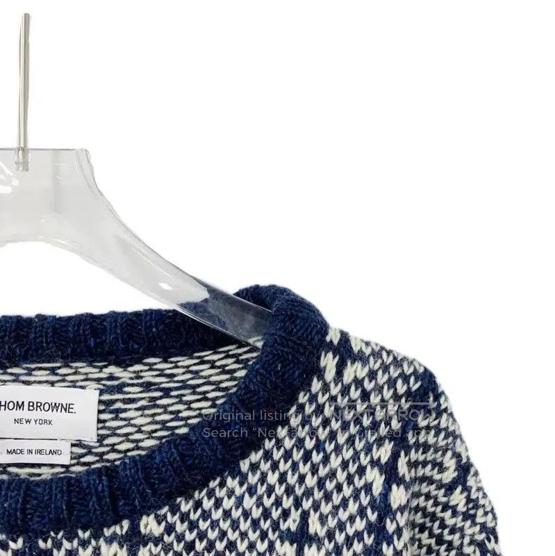 Thom Browne Thom Browne Navy Wool Men's Sweater . Size US S / EU 44-46 / 1 - 4 Thumbnail