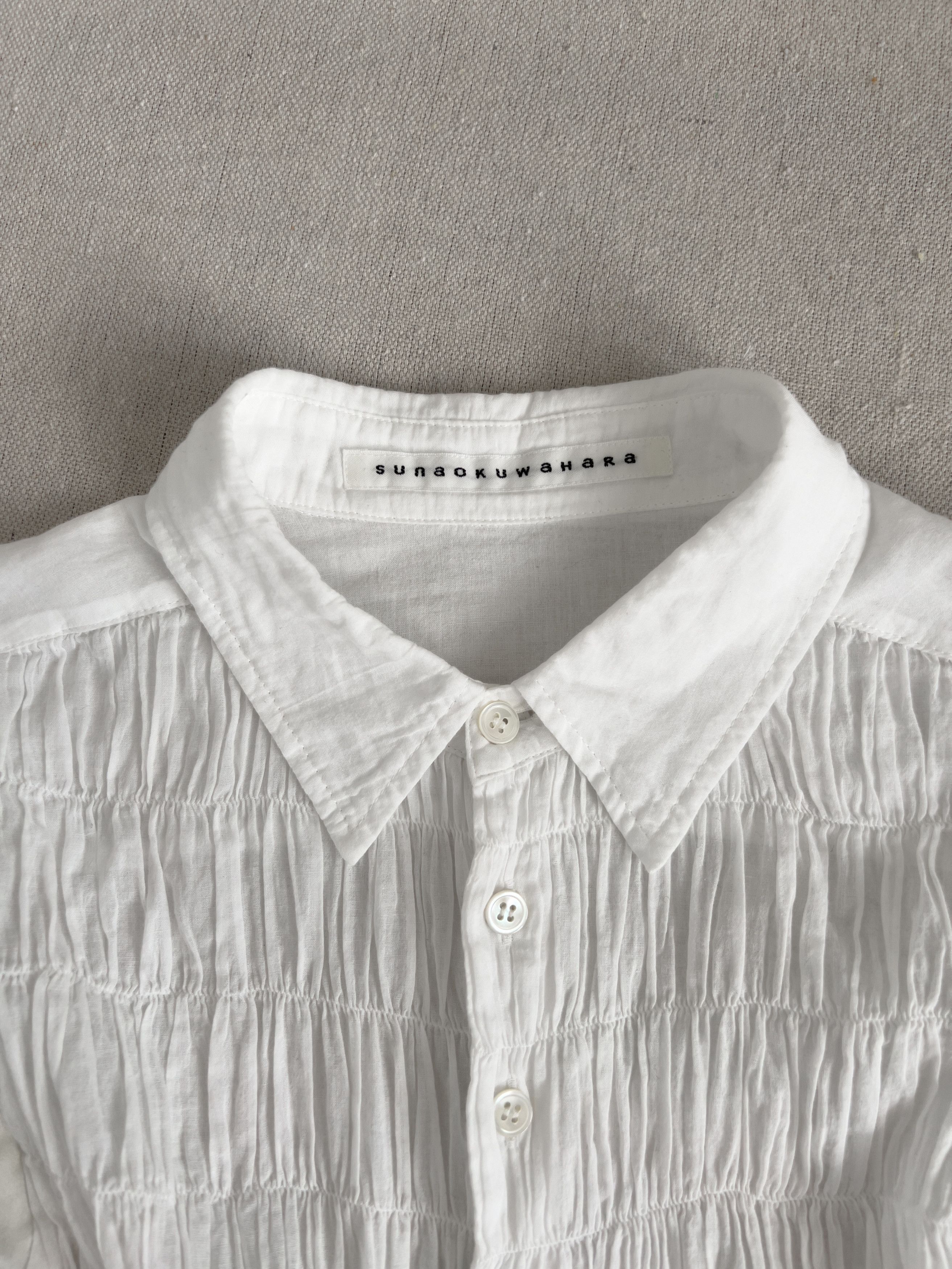 Sunao Kuwahara Airy Japanese Cotton Patchwork Blouse Size M / US 6-8 / IT 42-44 - 5 Thumbnail
