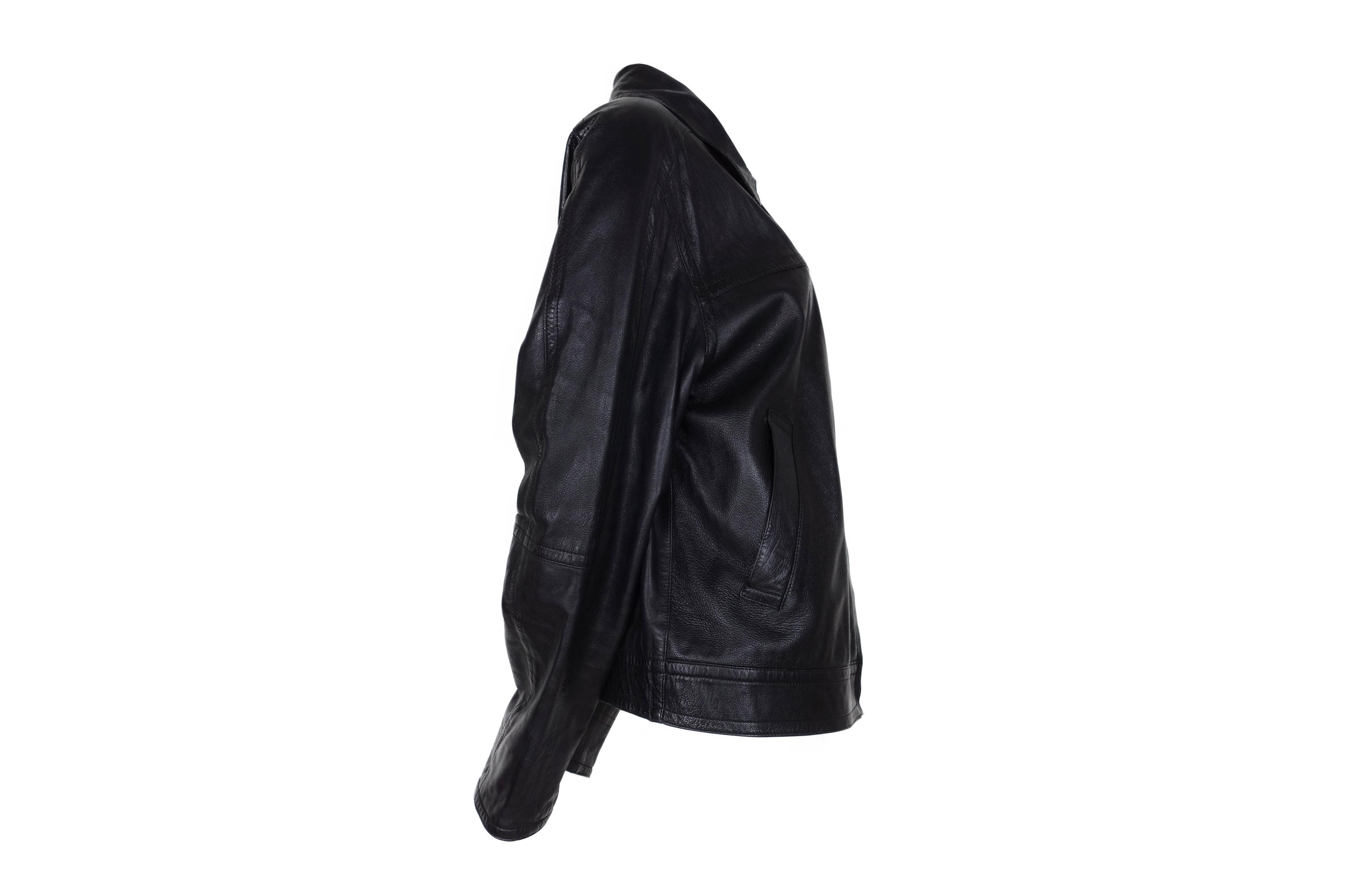 GF Ferre × Gianfranco Ferre GIANFRANCO FERRE Soft Leather Jacket Zip Vintage Size L 90s Size L / US 10 / IT 46 - 13 Thumbnail