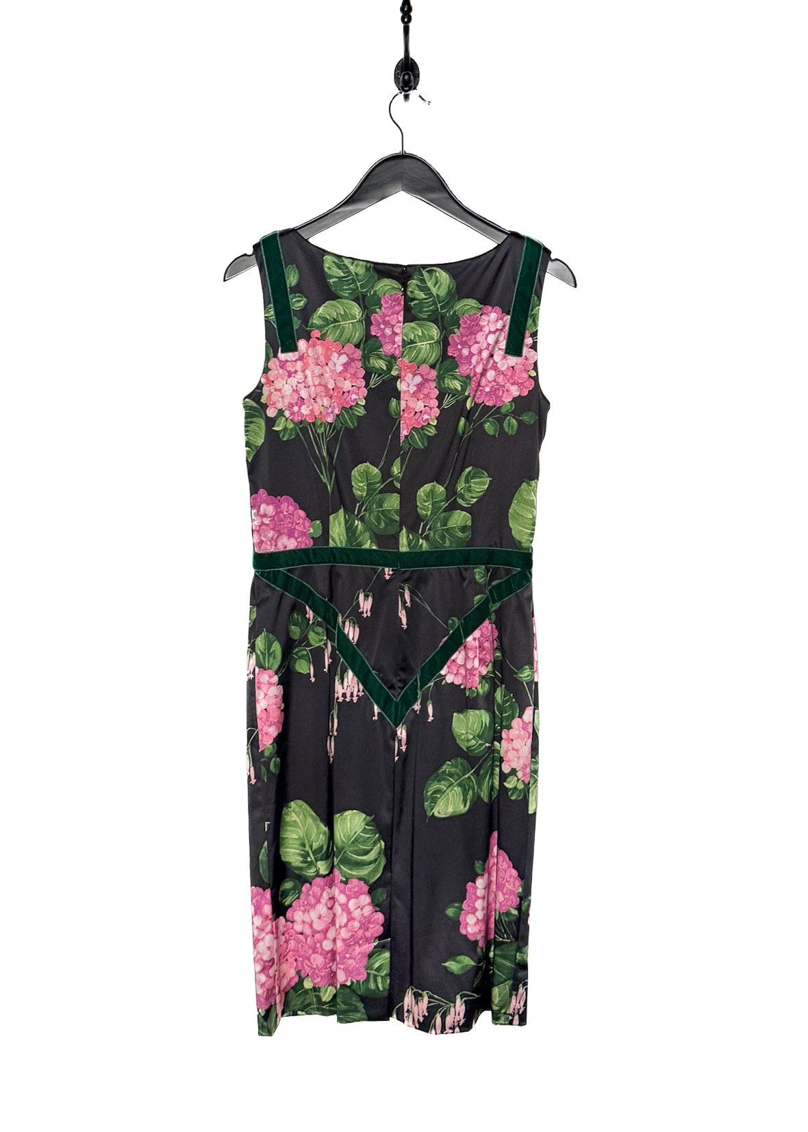Dolce & Gabbana Dolce & Gabbana Floral Print Velvet Trim Brooch Accent Dress Size M / US 6-8 / IT 42-44 - 4 Thumbnail