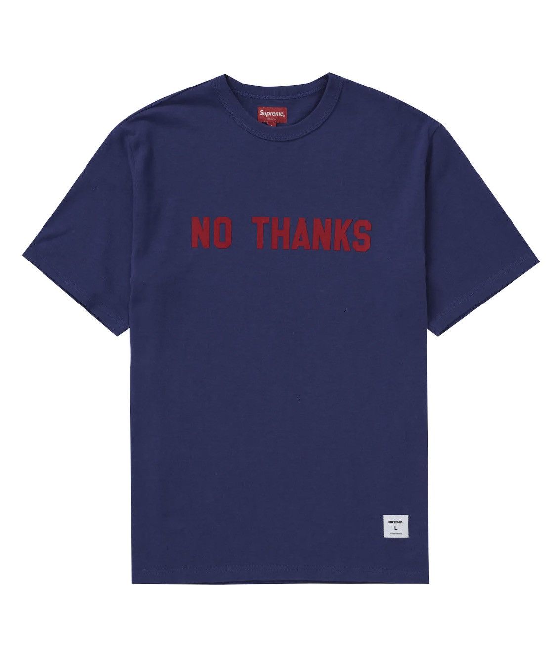 image of Supreme No Thanks Tee in Dark Royal, Men's (Size Small)