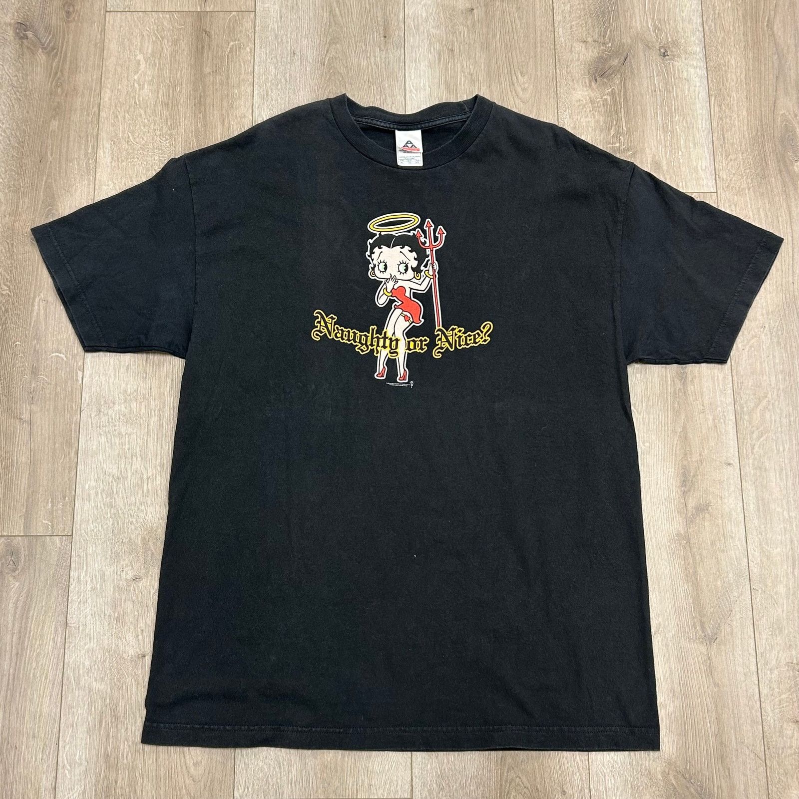 Vintage Vintage 90s Betty Boop Naughty Or Nice Black Tee T Shirt XL Size US XL / EU 56 / 4 - 1 Thumbnail