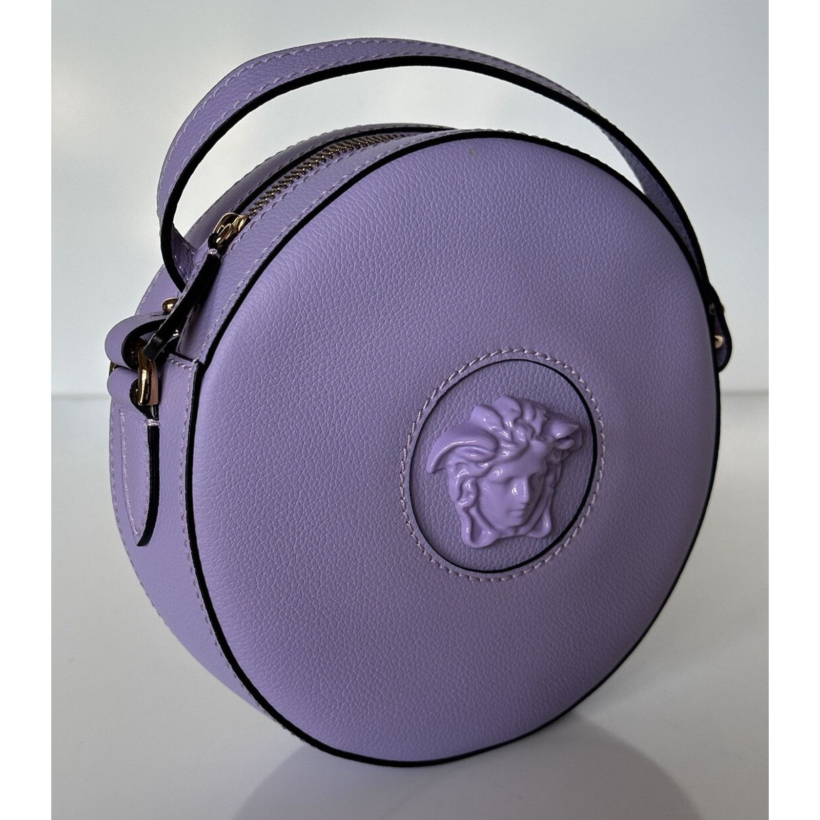 Versace Versace Medusa Leather Round Lilac Crossbody Bag DBFI050 Size ONE SIZE - 1 Thumbnail