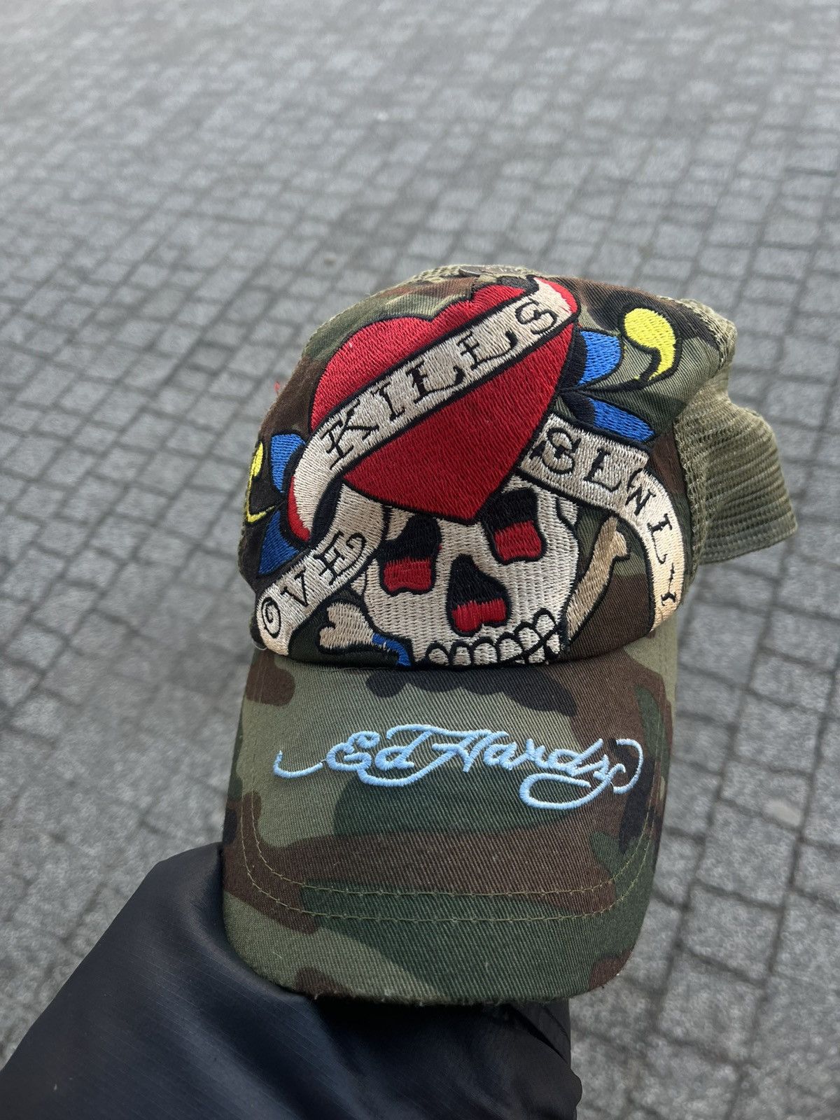 Christian Audigier × Ed Hardy × Vintage Mens Vintage Ed Hardy Cap Christian Audigier skull skeleton Size ONE SIZE - 2 Thumbnail