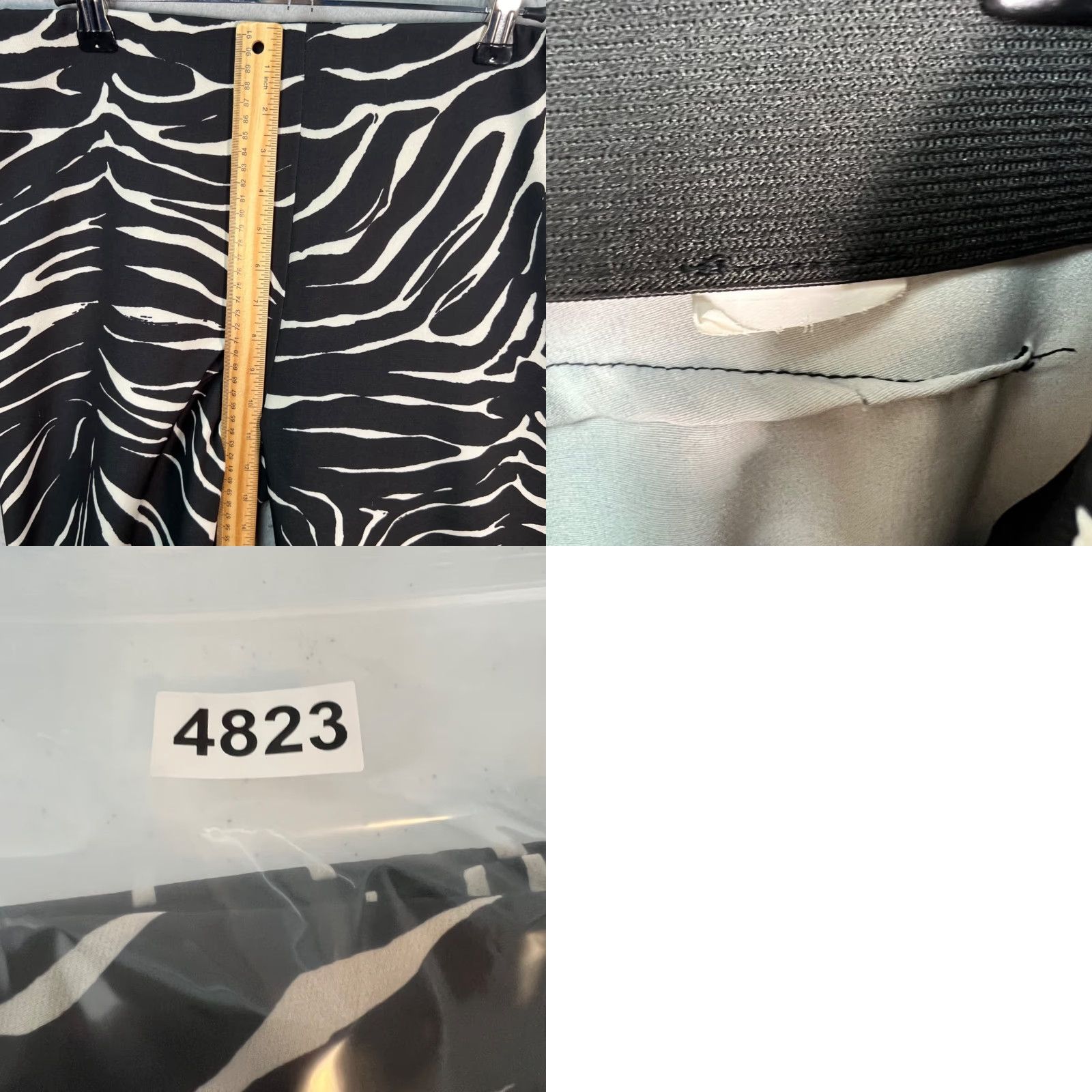 Zara Zara Womens Large Zebra Print Black & White Straight Leg Pants Size 36" / US 14 / IT 50 - 8 Thumbnail