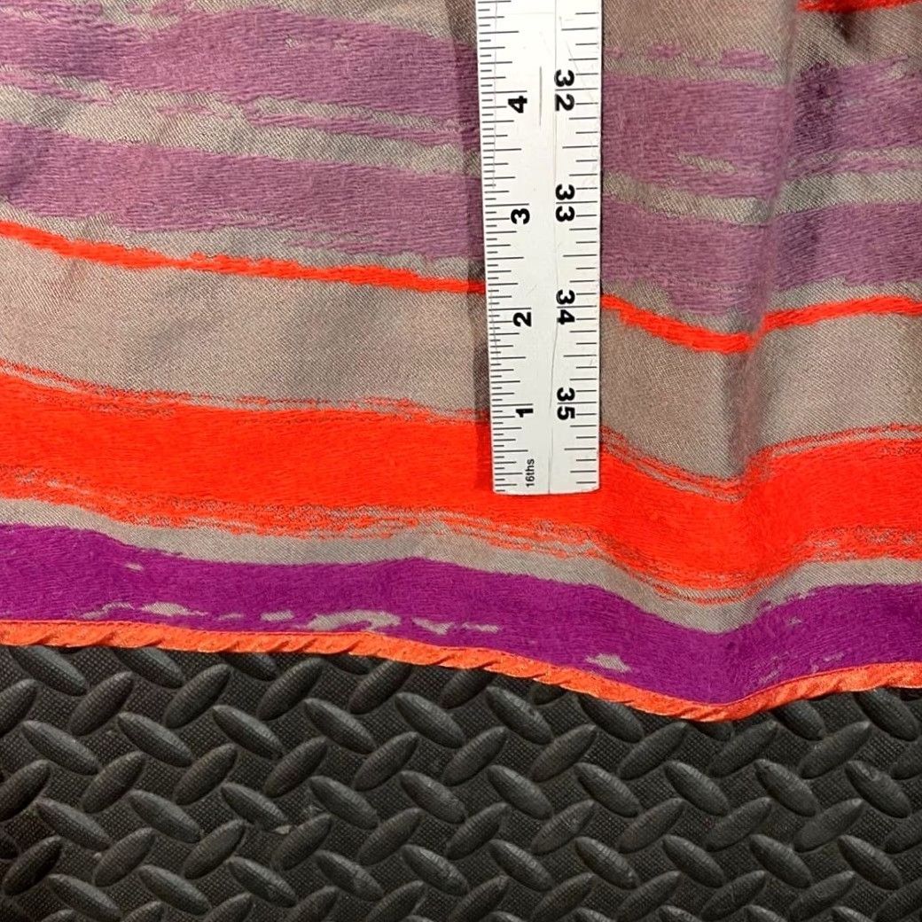 Vintage Eva Franco Dress Orange Purple Striped Fit & Flare Knee Length Women Size 8 Party Cocktail Women's Mens Girls Size M / US 6-8 / IT 42-44 - 7 Thumbnail