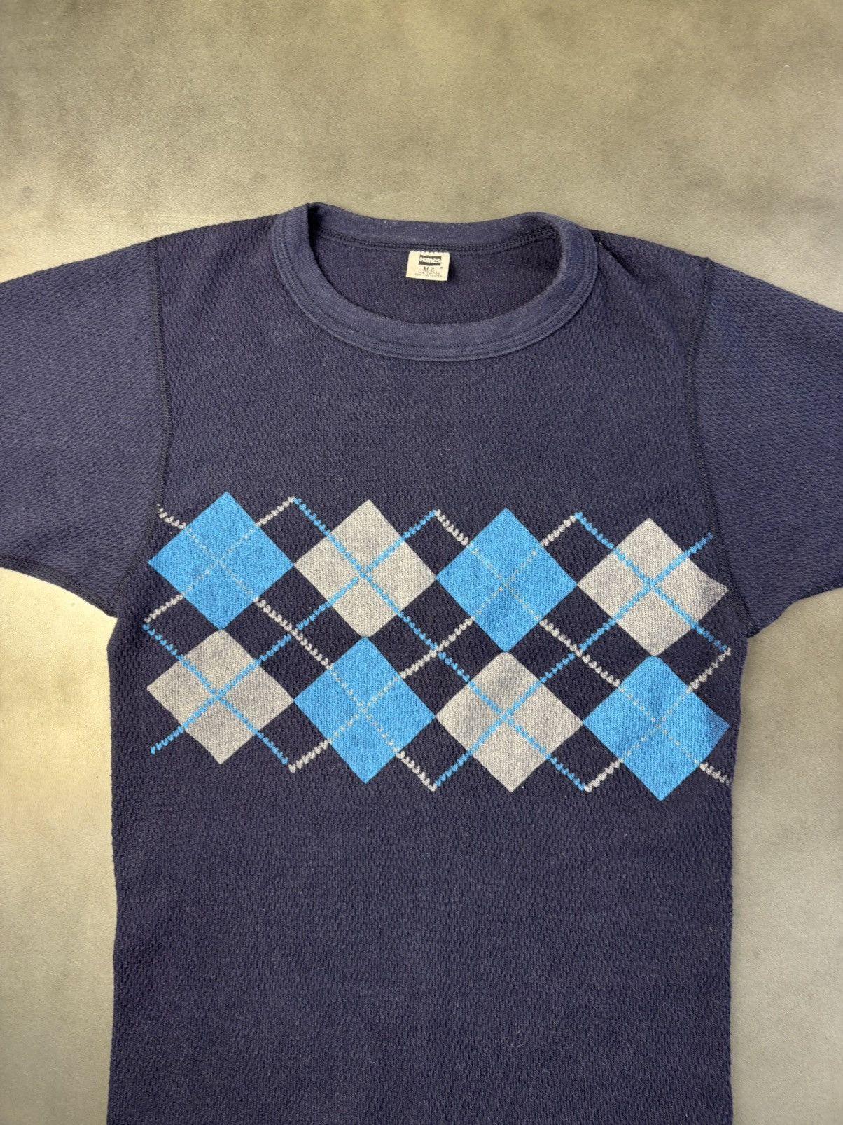 Hanes × Vintage 1970s Vintage Thermal Longsleeve Argyle Waffle Double Face S Size US S / EU 44-46 / 1 - 7 Thumbnail