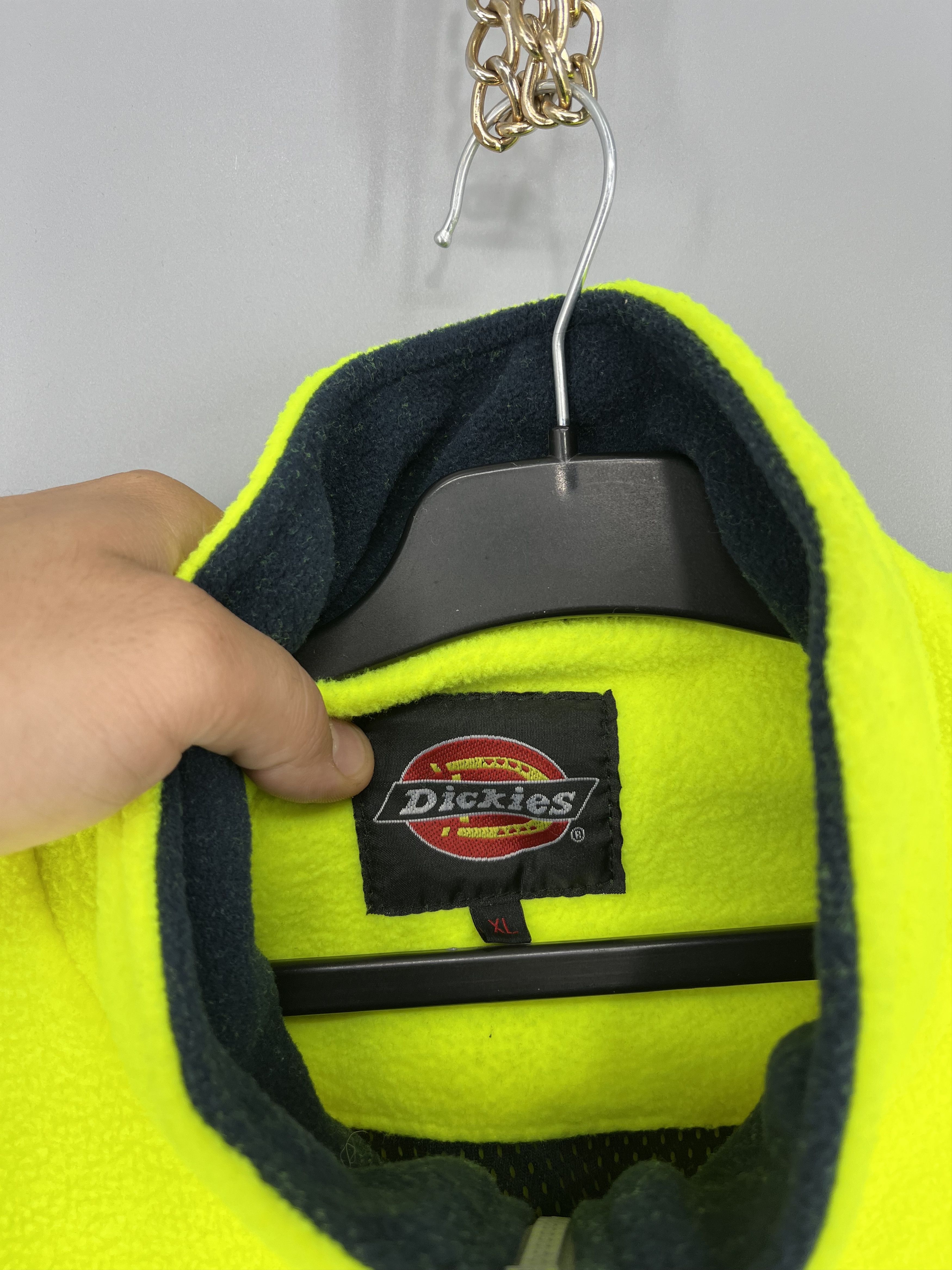 Dickies Vintage Dickies Fleece Jacket High Visibility Yellow Workwea Size US XL / EU 56 / 4 - 6 Thumbnail
