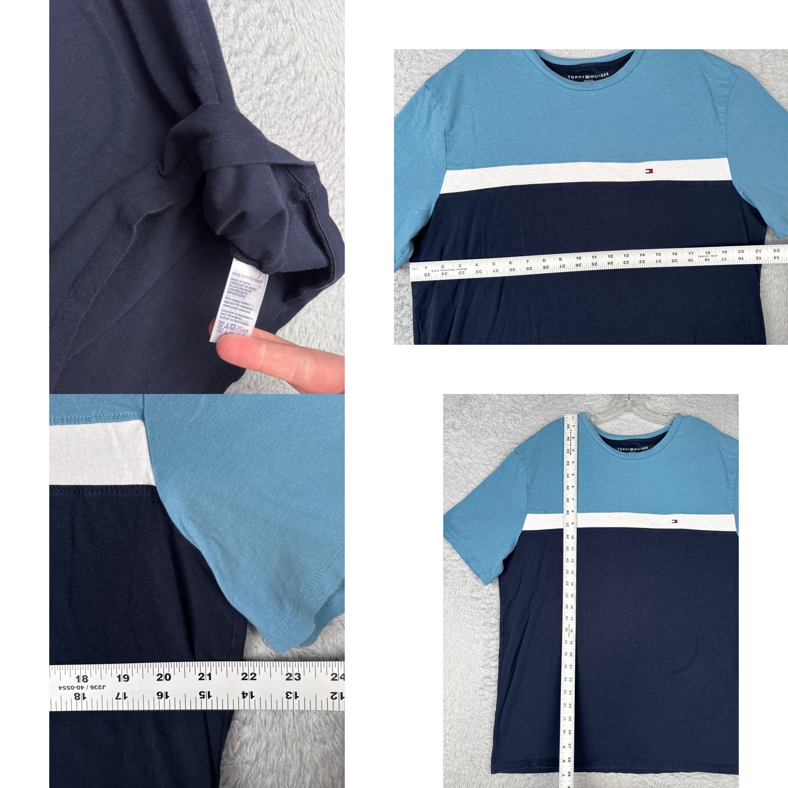 Tommy Hilfiger Tommy Hilfiger Shirt Adult XL Blue Cotton Jersey Short Sleeve Crew Neck Logo Embroidered Mens T-Shirt Sports American Classic Designer Size US XL / EU 56 / 4 - 8 Thumbnail