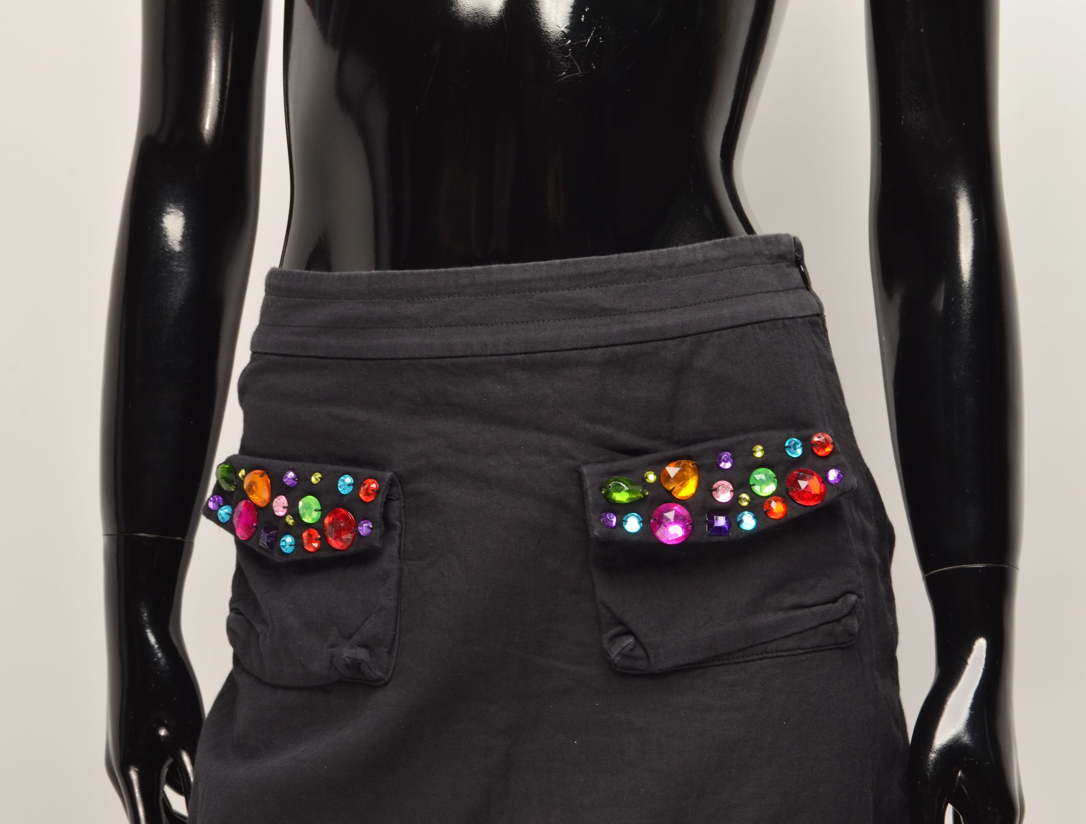 Sonia Rykiel × Vintage Sonia Rykiel Enfant Kids Stone Embroidered Mini Skirt Size 26" / US 2 / IT 38 - 2 Thumbnail