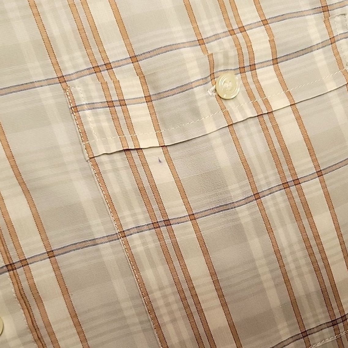 Cremieux VTG Hennessy Shirt Mens Large Brown Plaid Polyester Cotton Blend Short Sleeve Size US L / EU 52-54 / 3 - 4 Thumbnail