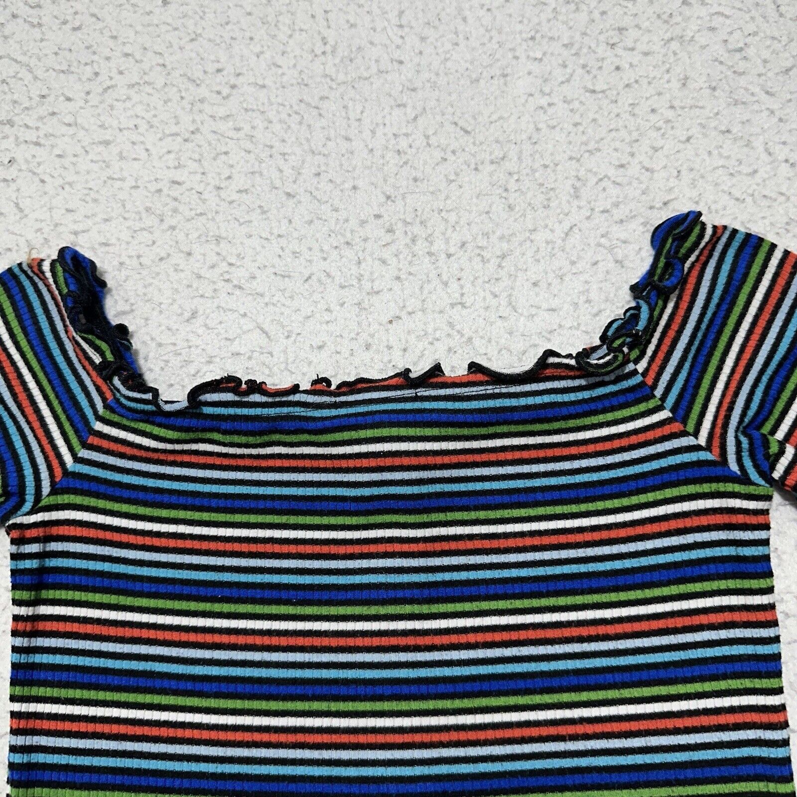Other Ambiance Medium Crop Top Rainbow Striped TShirt Button Front Size M / US 6-8 / IT 42-44 - 10 Thumbnail