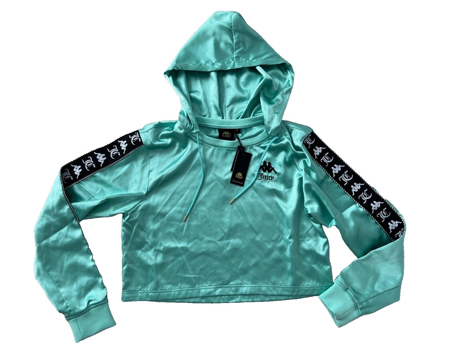 Juicy Couture Kappa x Juicy Couture Eres Crop Satin Hoodie Mint ( XL ) Size XL / US 12-14 / IT 48-50 - 4 Thumbnail