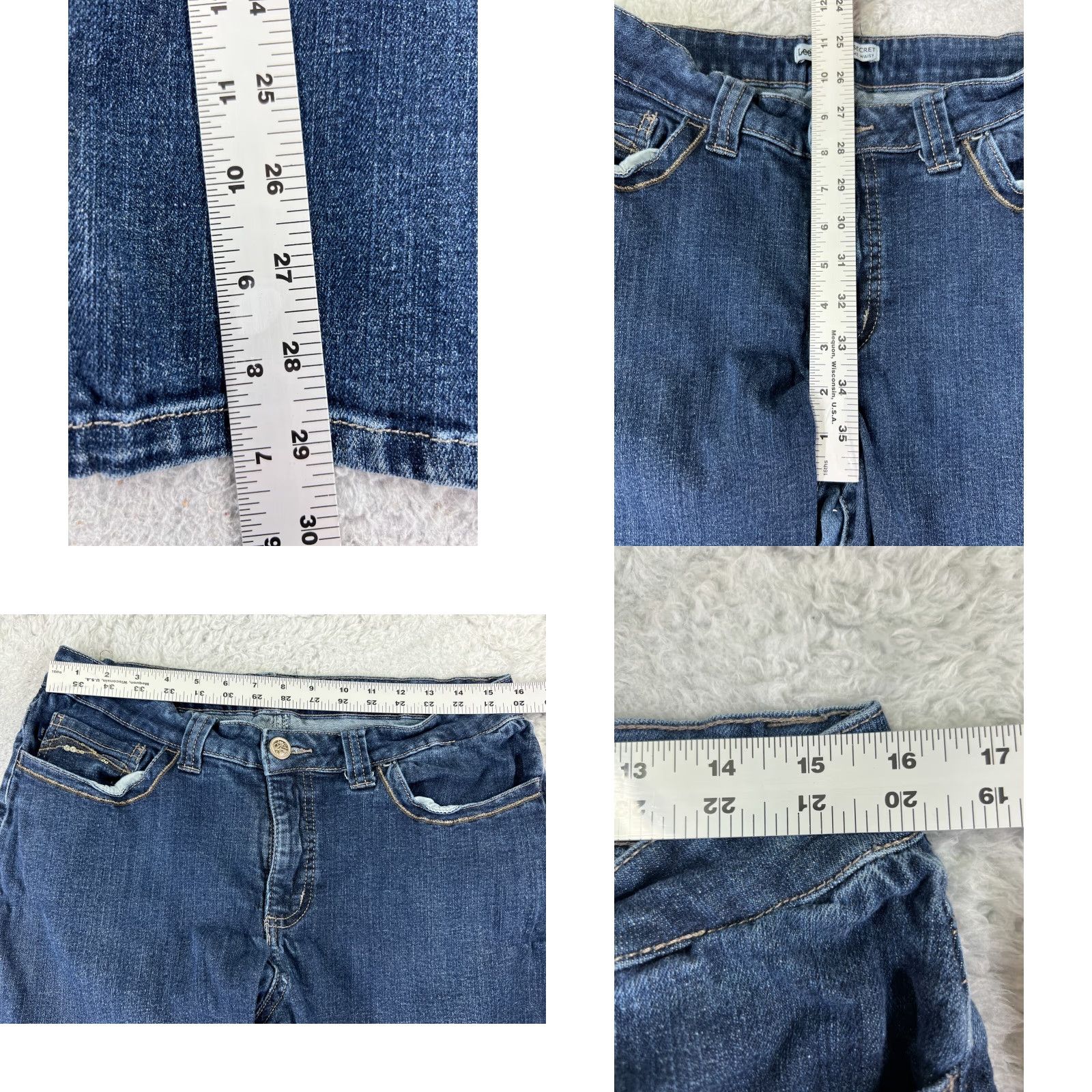 Lee Lee Women's Bootcut Jeans 30x29 Blue Denim Mid Rise Cotton Slim Fit American Style Size 30" / US 8 / IT 44 - 8 Thumbnail