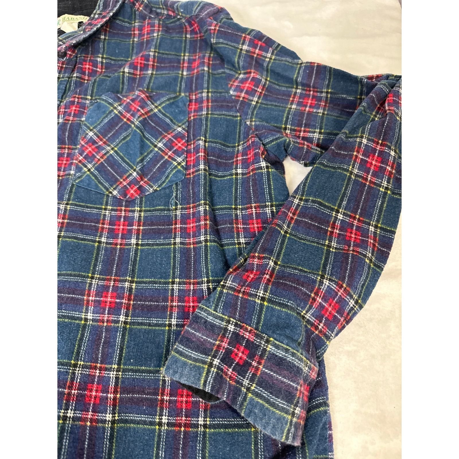 Haband HABAND Vintage Blue and Red Plaid Flannel Button Down Size US S / EU 44-46 / 1 - 5 Thumbnail