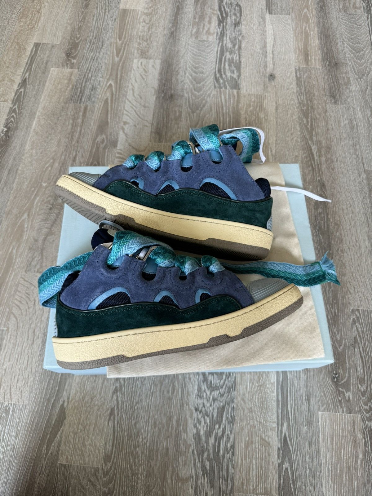 Lanvin Lanvin Curb Lace Sneaker Blue Size US 8 / EU 41 - 5 Thumbnail