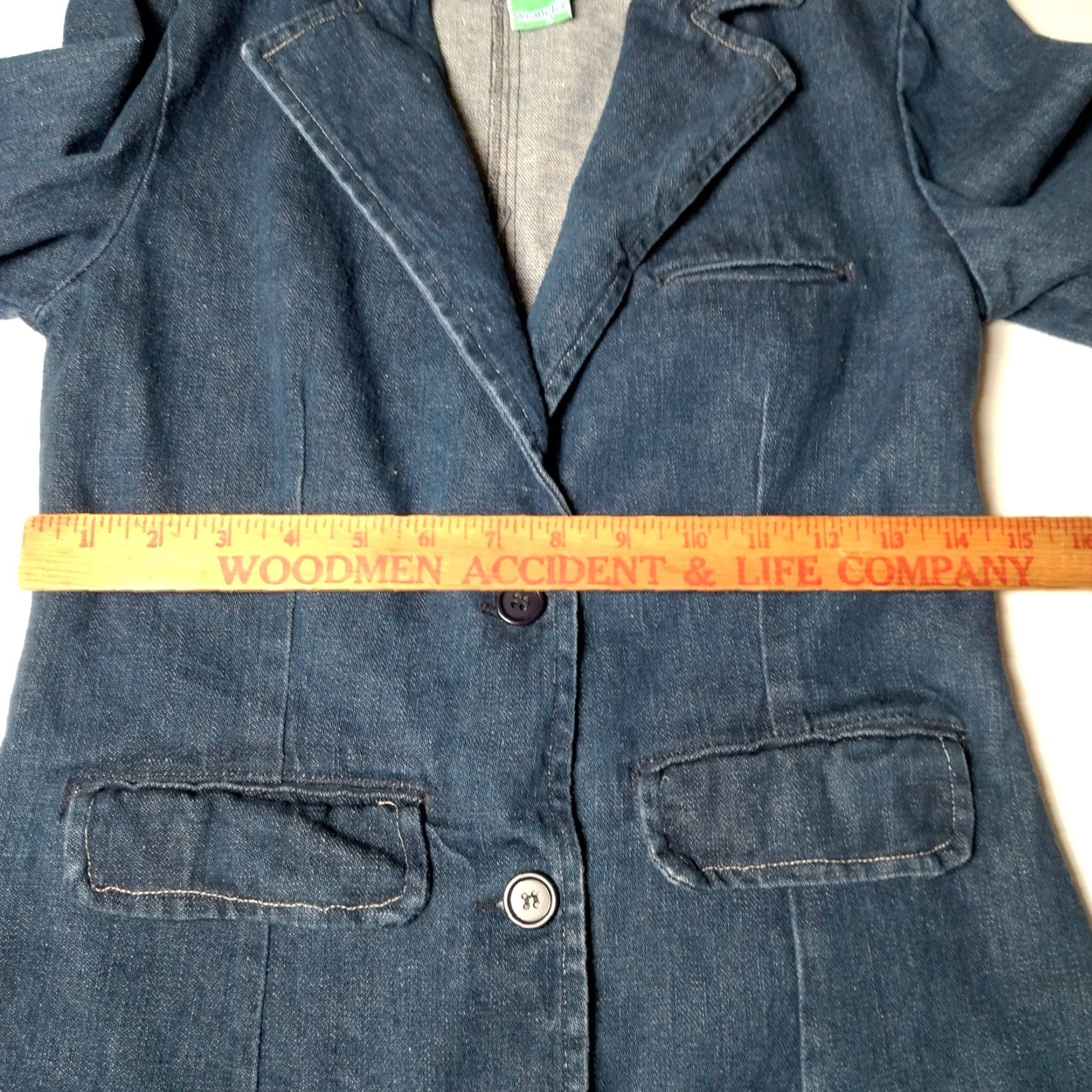 Wrangler VINTAGE Wrangler Denim Blazer Women 7 Blue Indigo Western Office Wear Jean Blazer Size 28" / US 6 / IT 42 - 6 Thumbnail