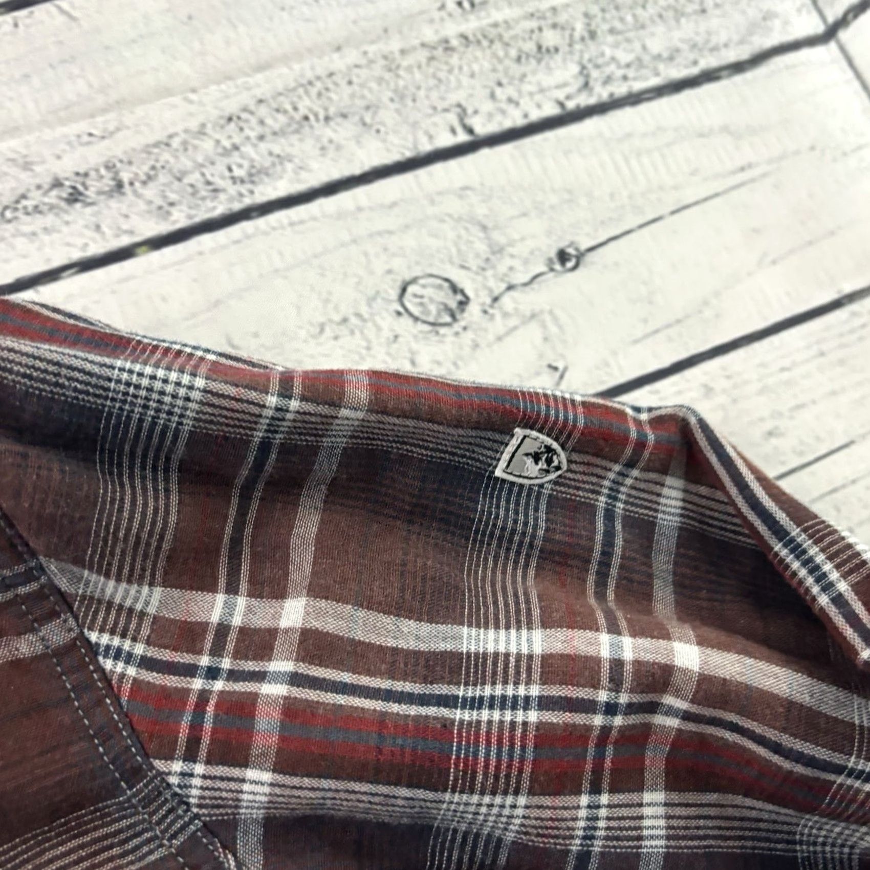Vintage Kuhl Shirt Plaid Flannel Button-Up Brown Mens S Size US S / EU 44-46 / 1 - 3 Thumbnail