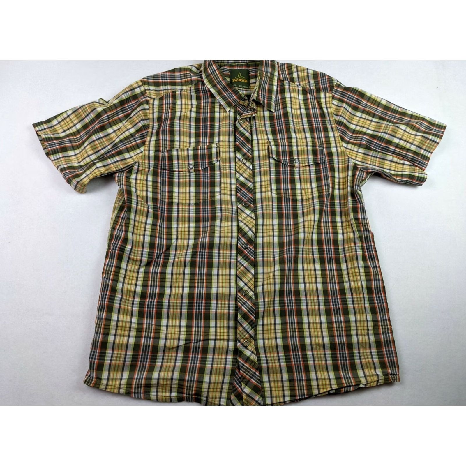 Prana prAna Men’s Plaid Button-Up Shirt 100% Organic Cotton Colorful Blue Green Size M Short Sleeve Casual Travel Size US M / EU 48-50 / 2 - 2 Thumbnail