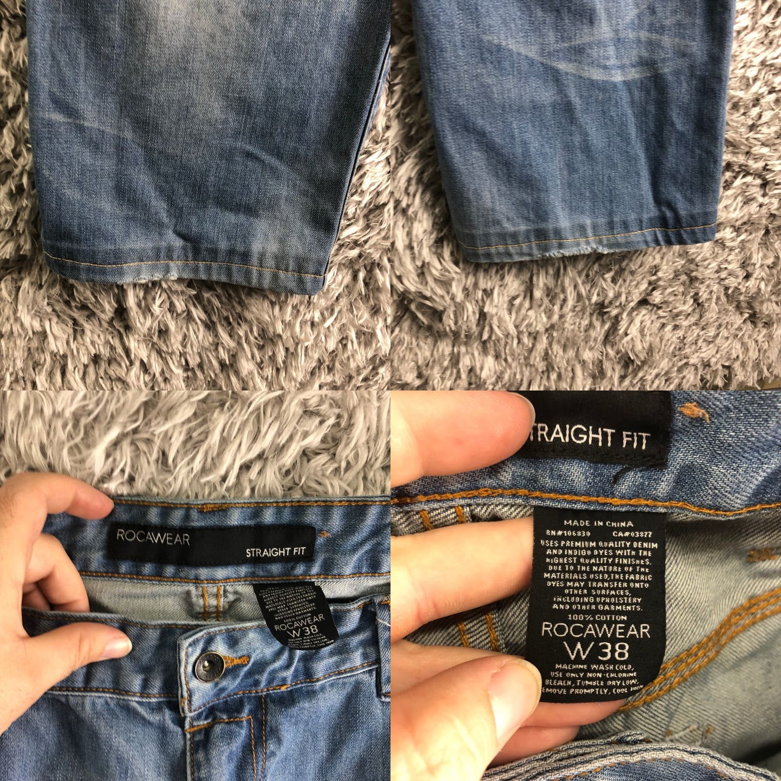 Rocawear Rocawear Mens Jeans Size 38 Mid Rise Straight Leg Medium Wash Blue Denim 5-Pocket Regular Belt Loops Blue Rocawear Brand Mens Jeans Size US 38 / EU 54 - 8 Thumbnail