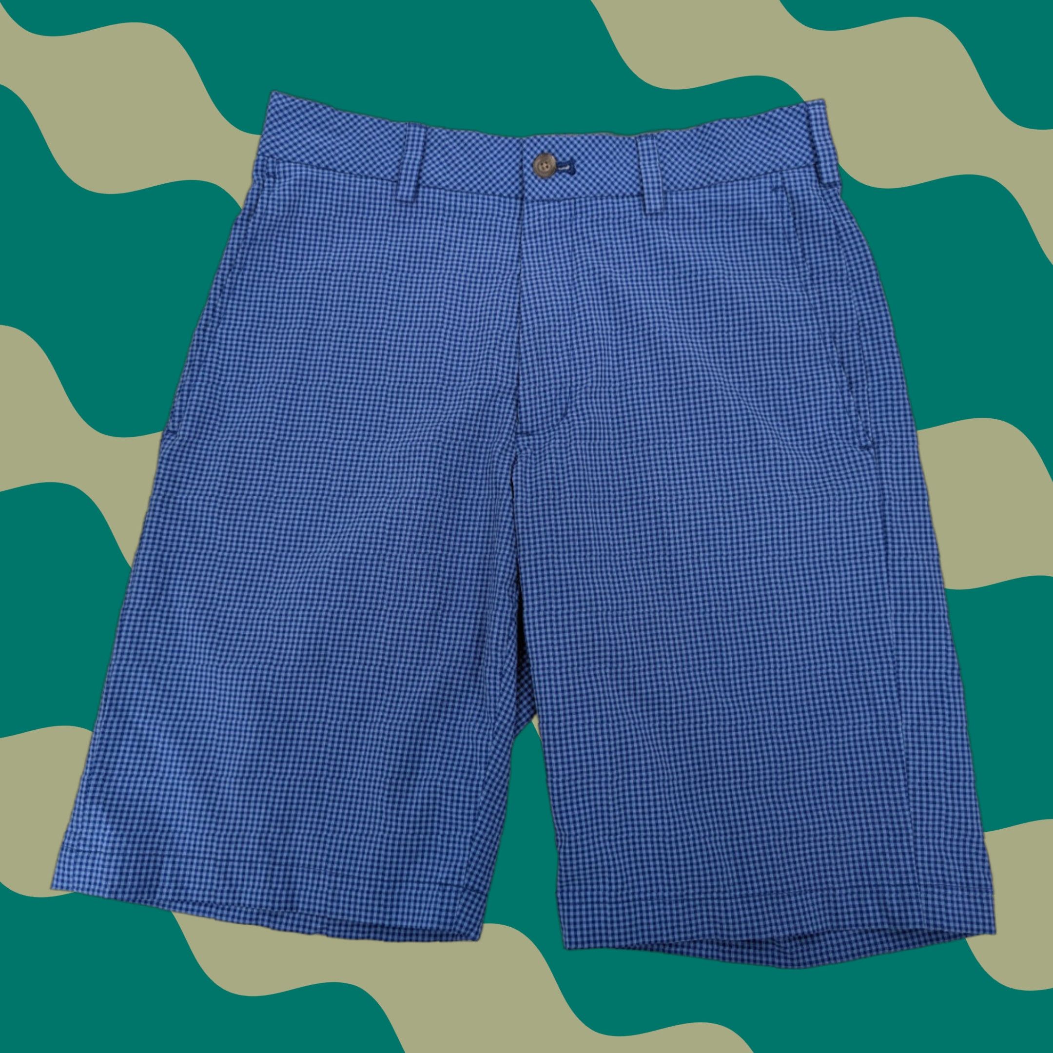 Vintage Walter Hagen Mens 11 Majors Flat Front Checkered Blue Golf Shorts size 30 Size US 30 / EU 46 - 1 Thumbnail