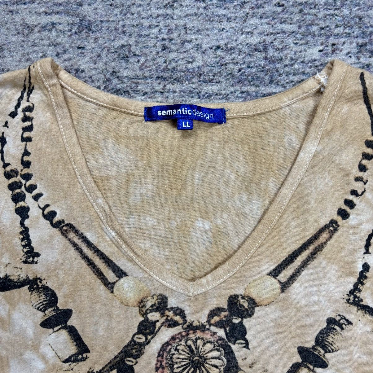 KMRii 2000s Semantic Design - Printed Ethnic Necklace V Neck Tee Size US M / EU 48-50 / 2 - 7 Thumbnail