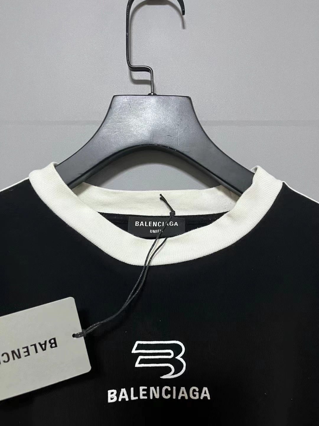 Balenciaga Balenciaga Black and White Splicing Double Hook Short Sleev Size US M / EU 48-50 / 2 - 3 Thumbnail