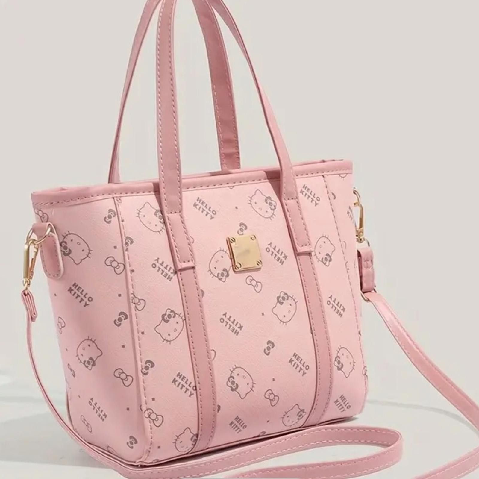 Designer Pink Hello Kitty Mini Tote Bag with Crossbody Strap NWT Size ONE SIZE - 4 Thumbnail