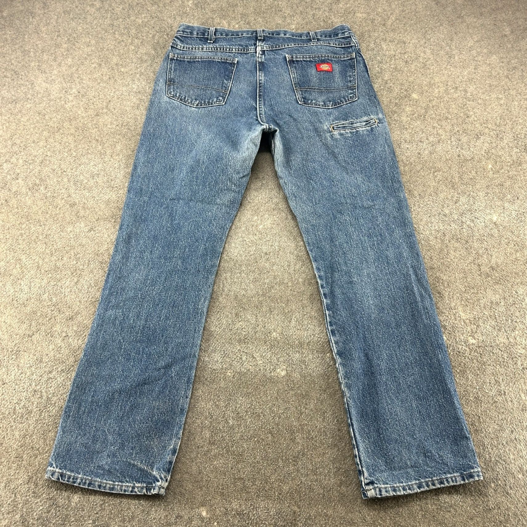 Dickies Dickies Jeans Mens 36x32 Blue Carpenter Relaxed Straight Medium Wash Distressed Jeans Mens 90s Vintage No N/A Size US 36 / EU 52 - 7 Thumbnail