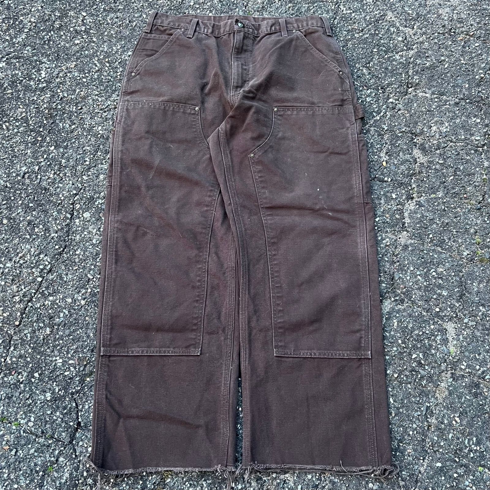 Vintage carhartt y2k brown double knee work carpenter pants