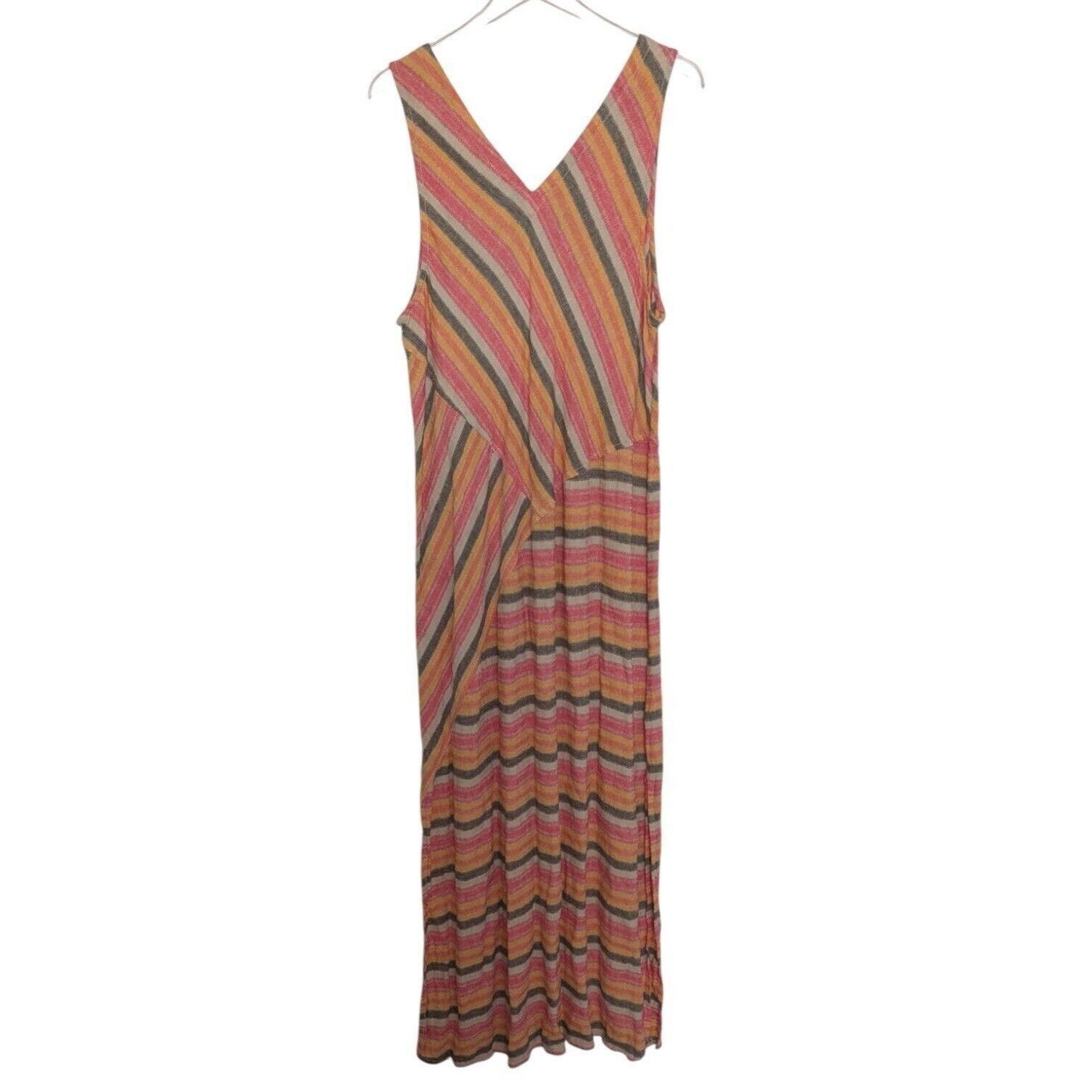 Designer Caslon Stripe Maxi Dress Womens Size XXL Linen Blend Sleevel Size XXL / US 16-18 / IT 52-54 - 7 Thumbnail