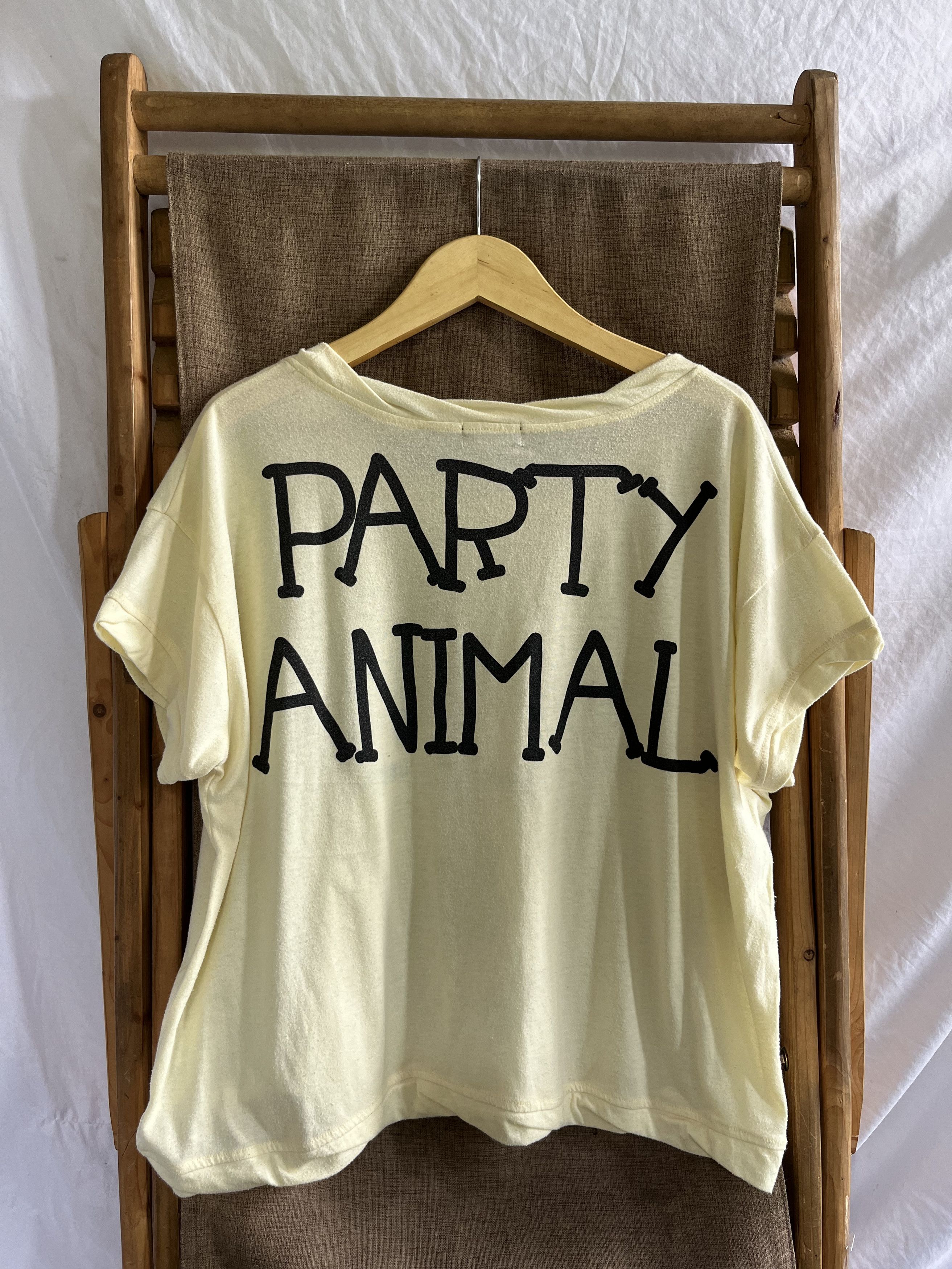 Beauty Beast × If Six Was Nine × Japanese Brand World Wide Love Skull “Party Animal” Oversized T-Shirt Size L / US 10 / IT 46 - 3 Thumbnail