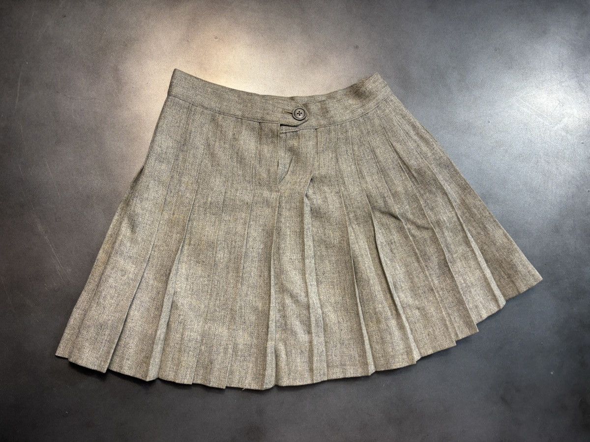 Pringle Of Scotland × Vintage 1960s Vintage Pleated Mini Skirt School Uniform Worsted Wool Size 22" - 15 Thumbnail