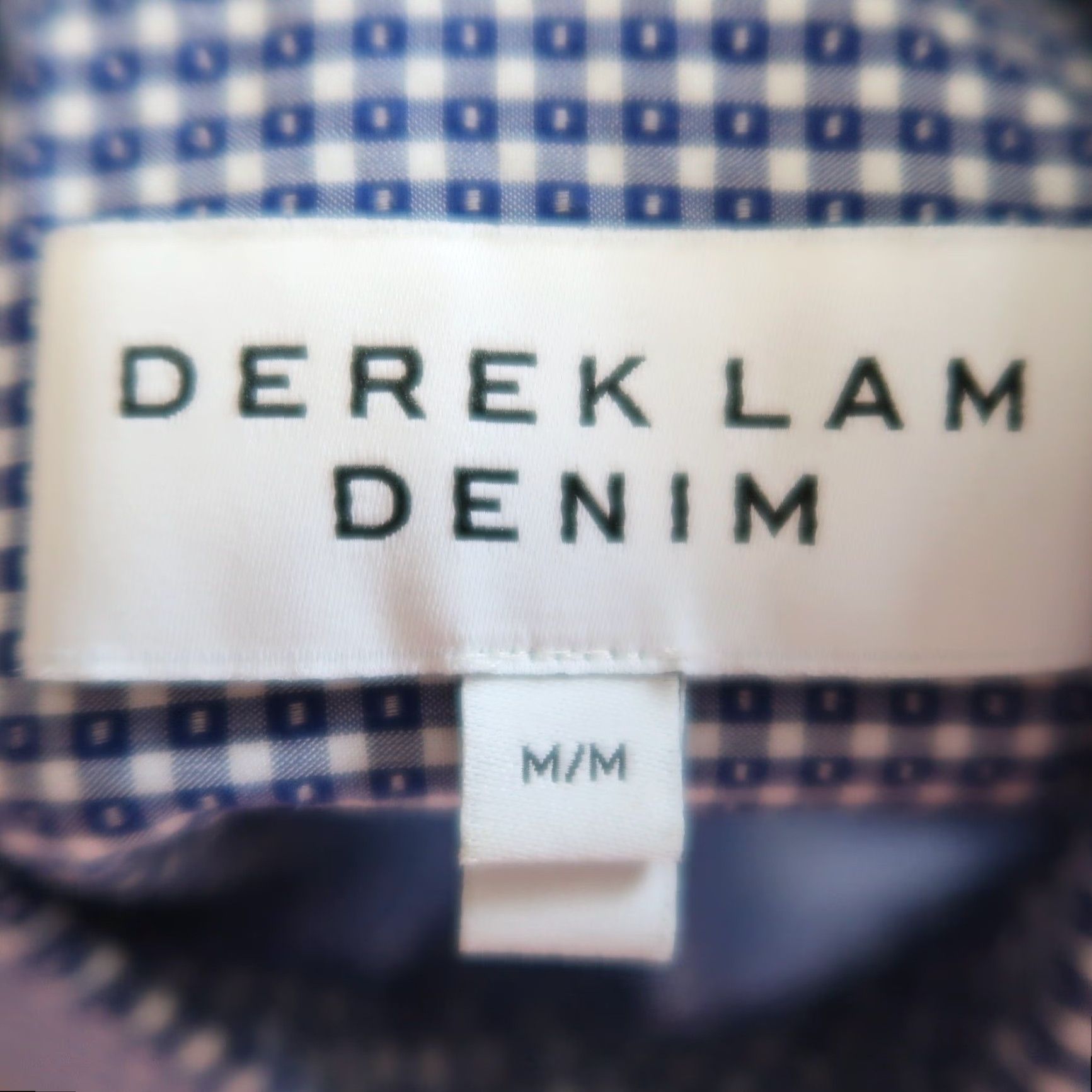 Vintage Derek Lam Denim Shirt Dress Gingham Mini Navy Blue White Sleeveless Button Front Womens M Size M / US 6-8 / IT 42-44 - 5 Thumbnail