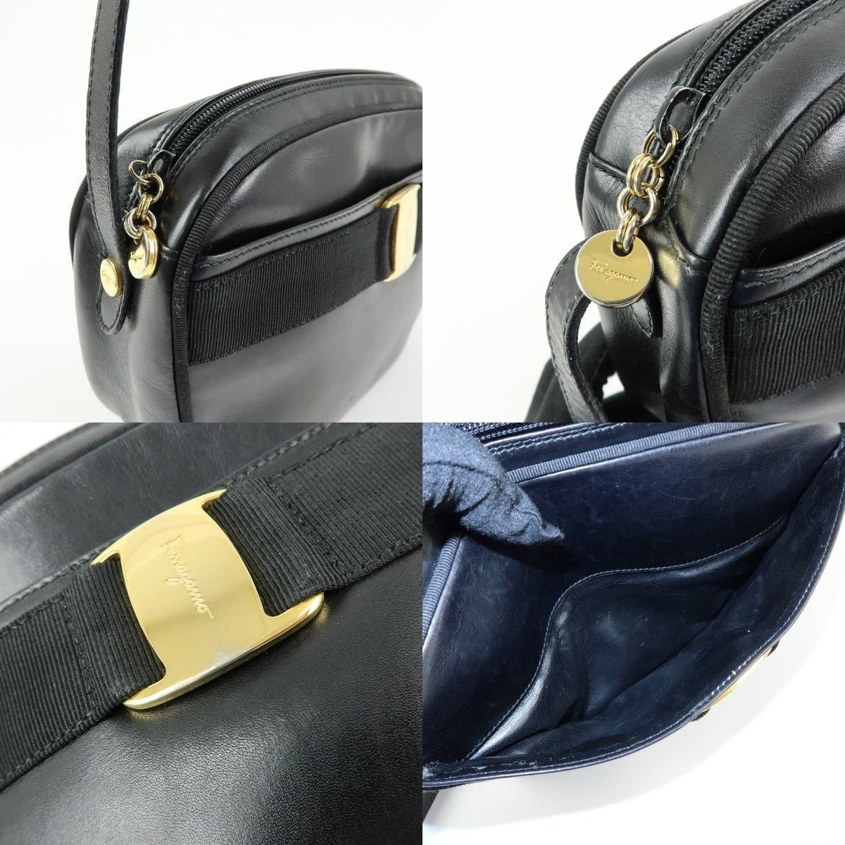 Salvatore Ferragamo Ferragamo Vara Calfskin Crossbody Bag Black Size ONE SIZE - 6 Thumbnail