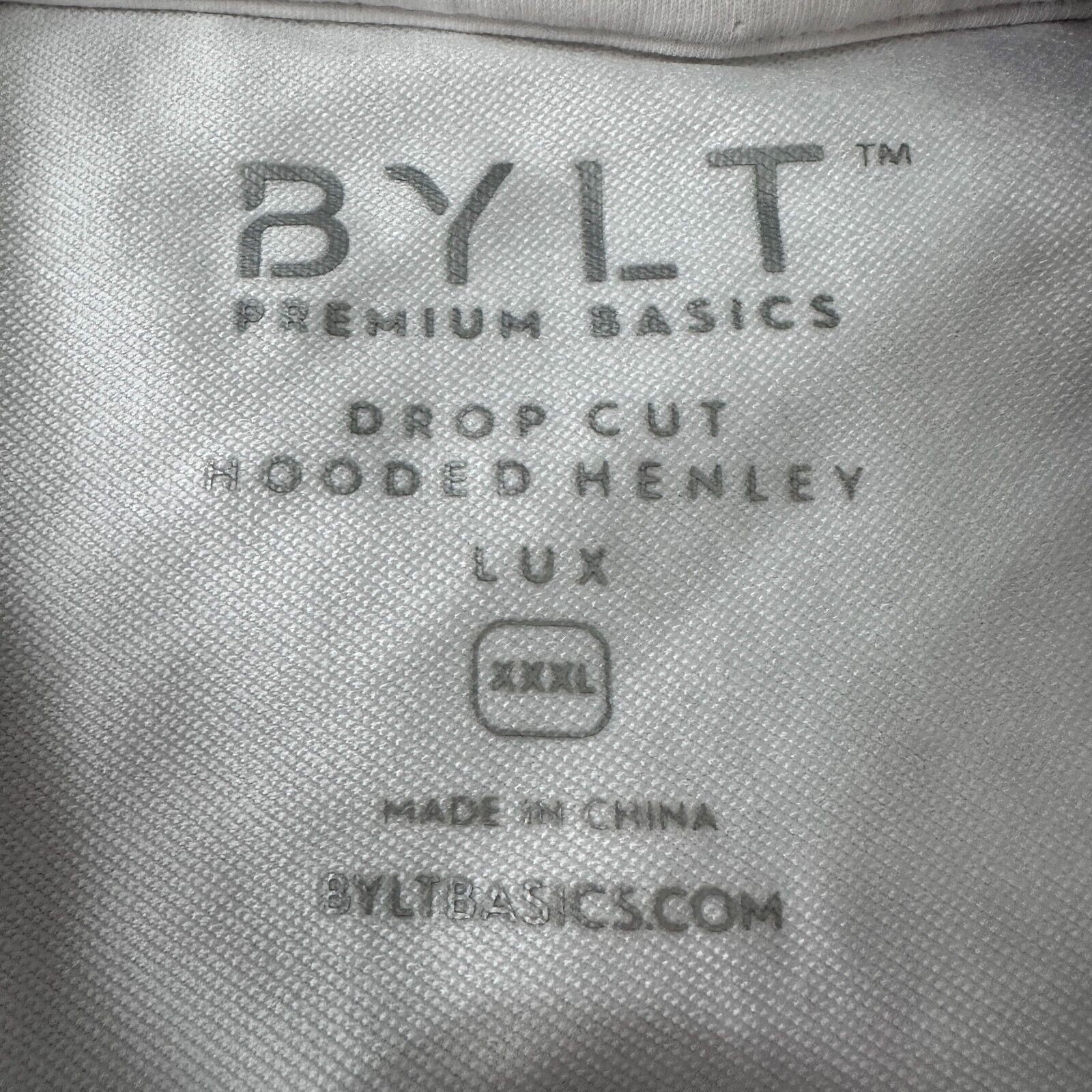 Other Bylt Drop-Cut LUX Henley Hooded Men’s 3XL White Long Sleeves Size US XXL / EU 58 / 5 - 5 Thumbnail