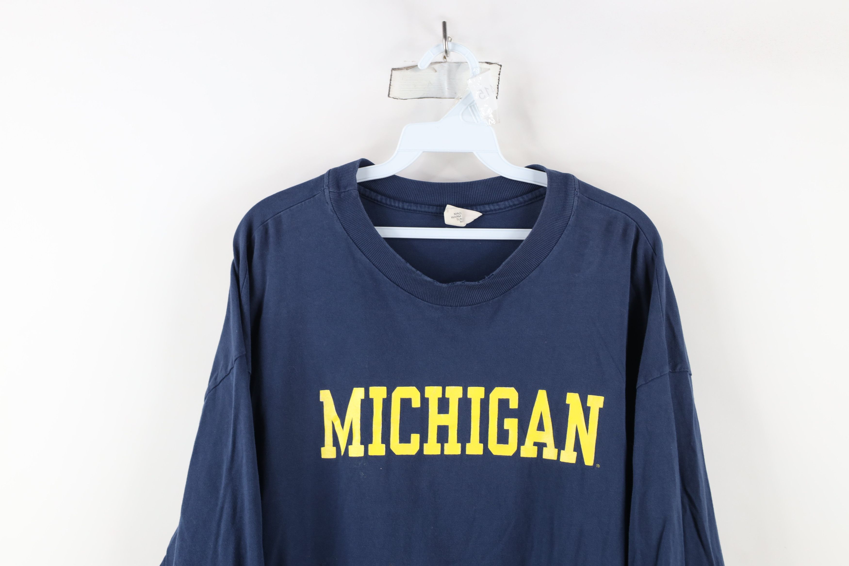 Vintage Vintage 90s University of Michigan Long Sleeve T-Shirt USA Size US XXL / EU 58 / 5 - 2 Thumbnail