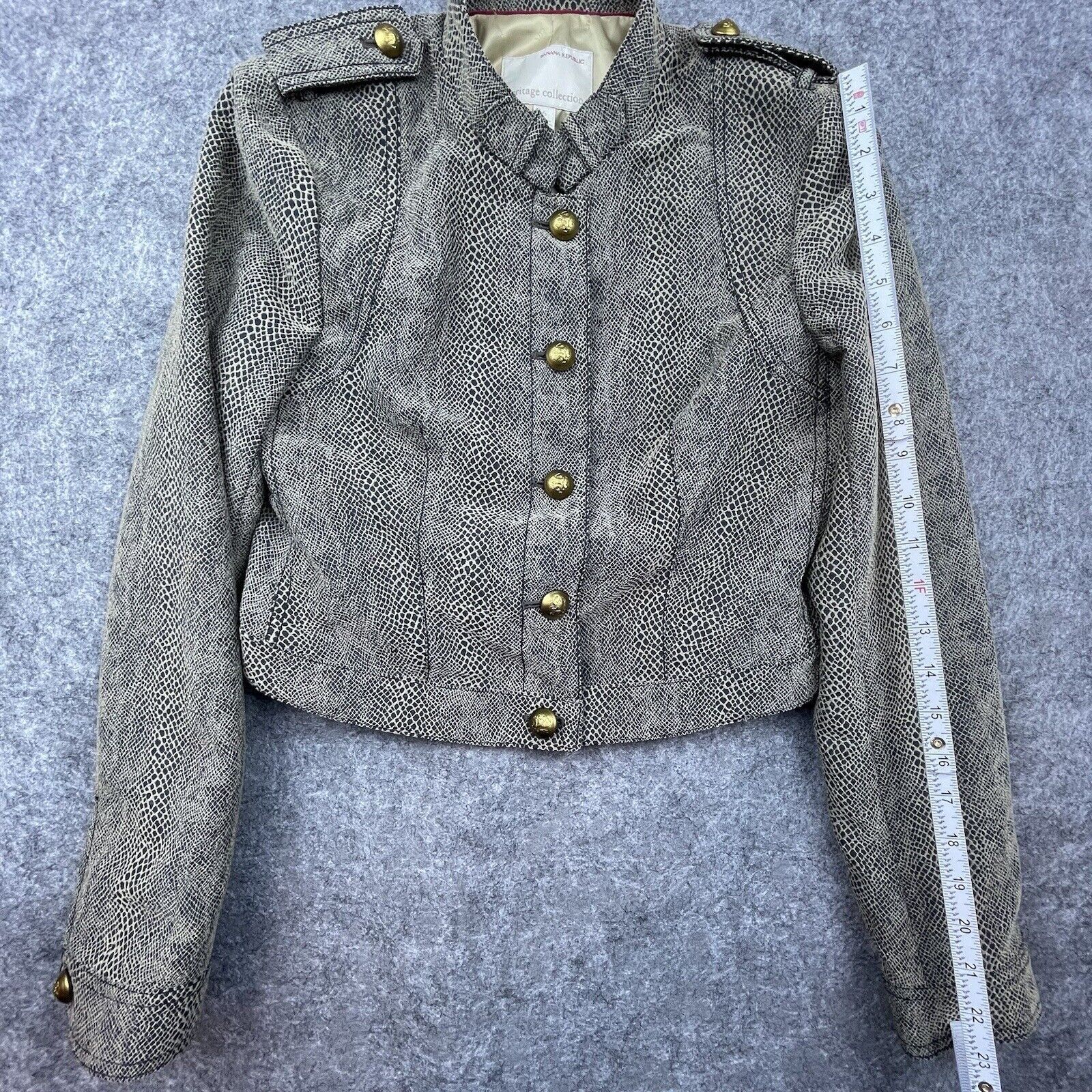 Banana Republic Banana Republic Heritage Blazer Women 6 Tan Military Snake Size M / US 6-8 / IT 42-44 - 6 Thumbnail