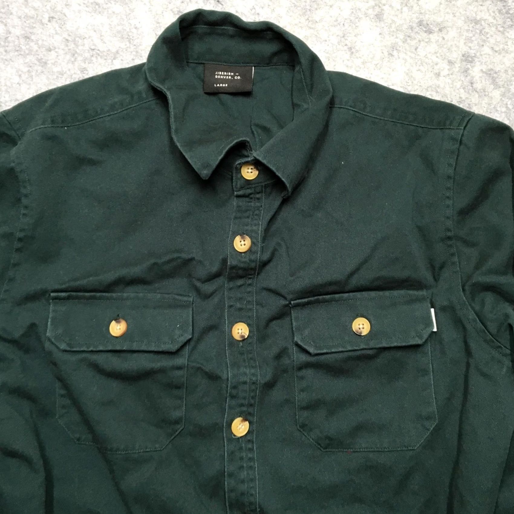Vintage Jiberish Shirt Mens Large Green Twill Lined Button Up Workwear Casual Shacket Size US L / EU 52-54 / 3 - 3 Thumbnail