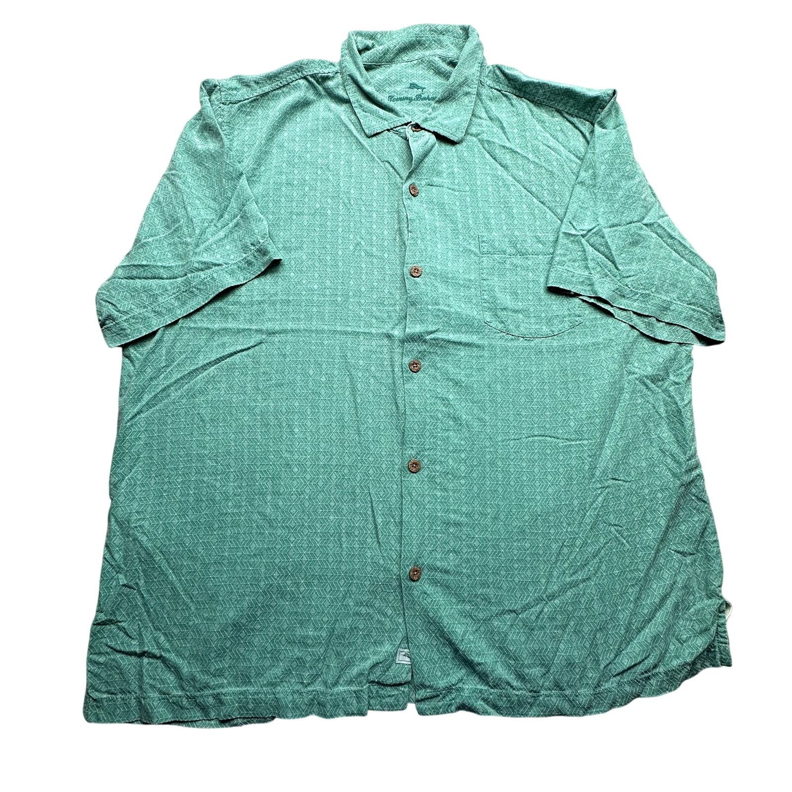 Tommy Bahama Tommy Bahama 100% Silk Textured Geometric Shirt Mens XXL Size US XXL / EU 58 / 5 - 1 Thumbnail