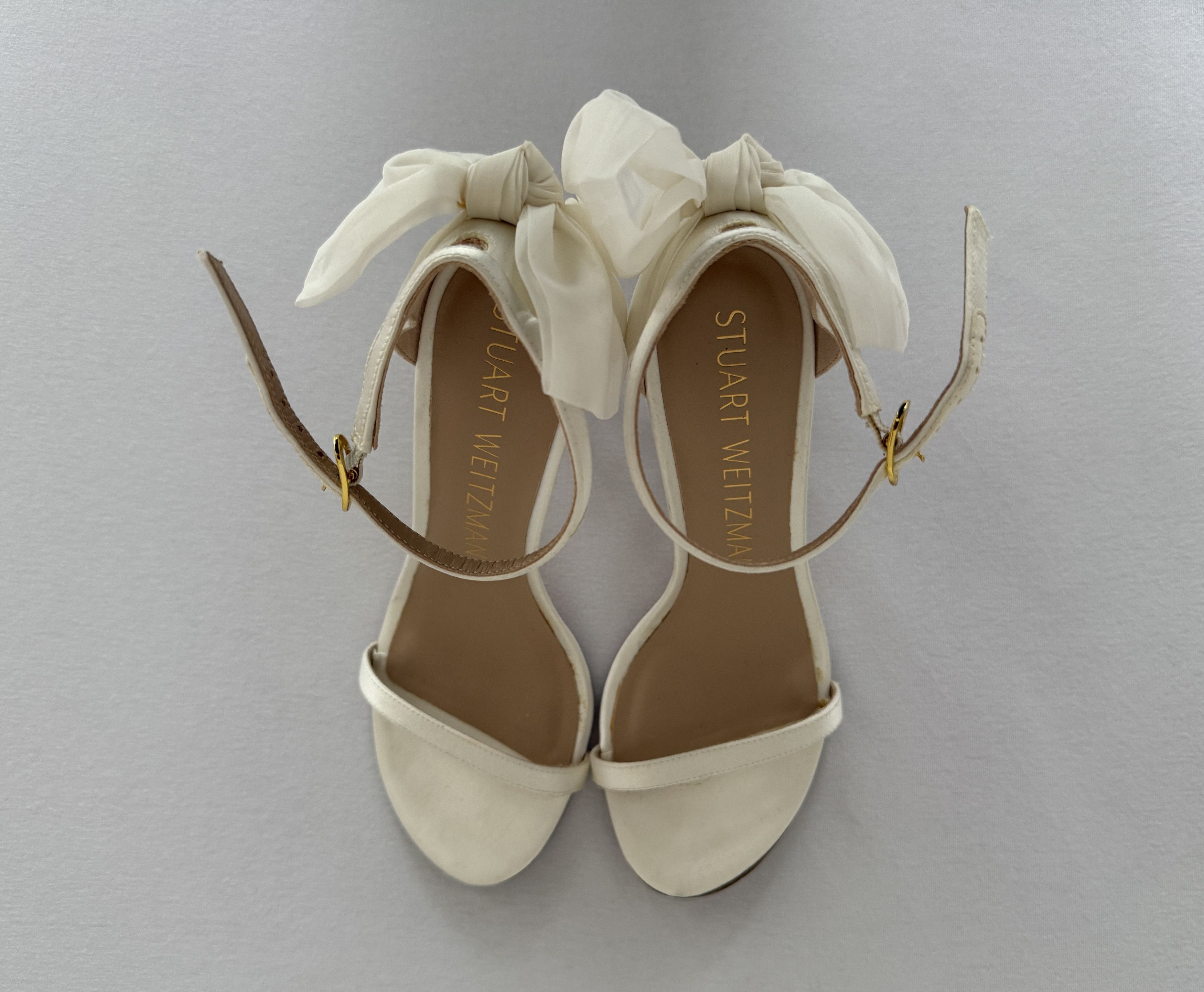 Stuart Weitzman Nudistsong Mesh Bow High Heels Size US 6.5 / IT 36.5 - 9 Thumbnail