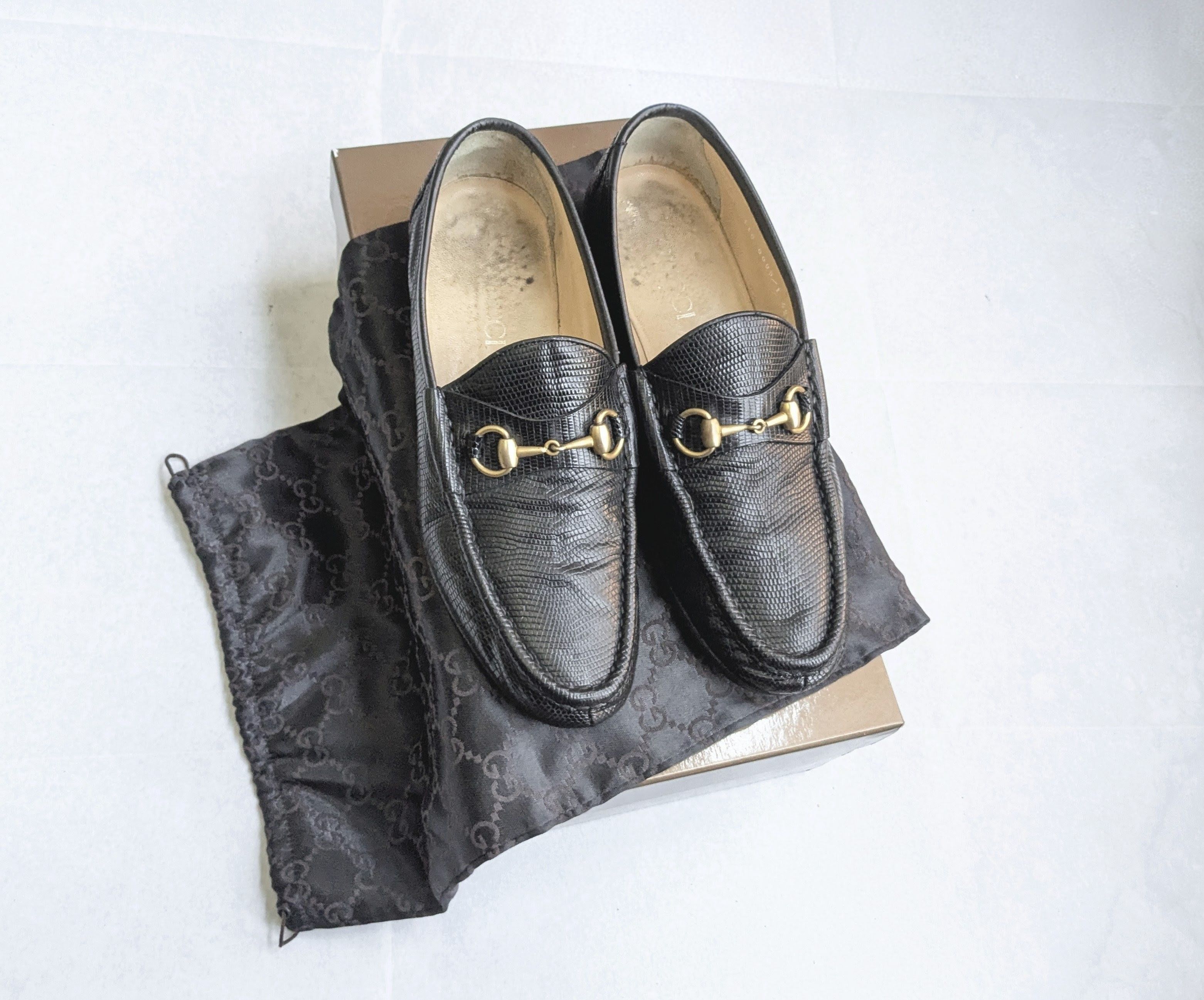 Gucci Gucci Horsebit Loafers Black Lizard Leather 9 Size US 9 / EU 42 - 1 Thumbnail