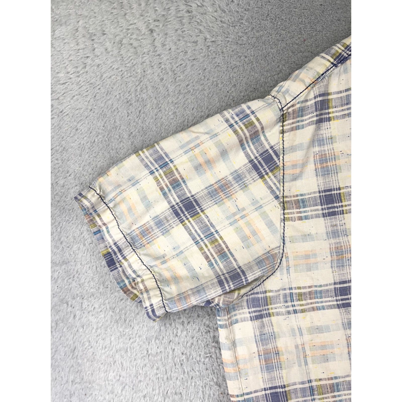 Tommy Bahama Tommy Bahama Shirt Men 2XL Beige Blue Plaid Button Up 100% Silk Pocket Vintage: No Size US XXL / EU 58 / 5 - 3 Thumbnail