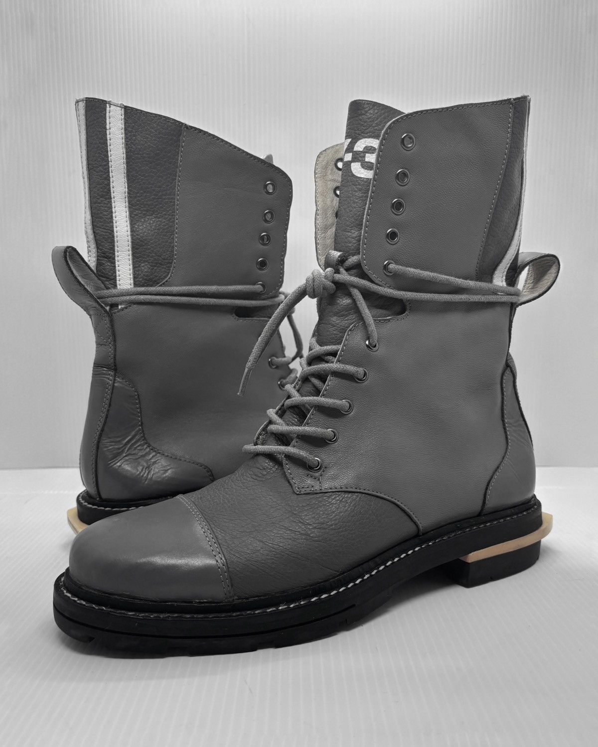 Y-3 Aw2012 Three Striped Combat Boots Size US 7.5 / EU 40-41 - 1 Thumbnail