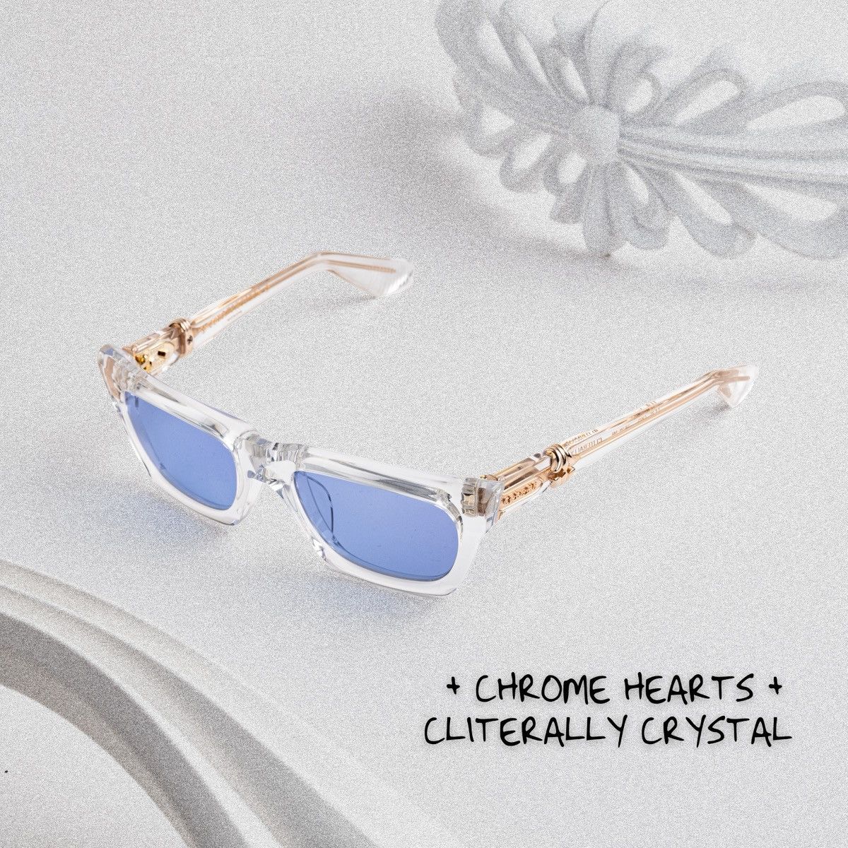 CHROME HEARTS CLITERALLY CRYSTAL SUNGLASSES