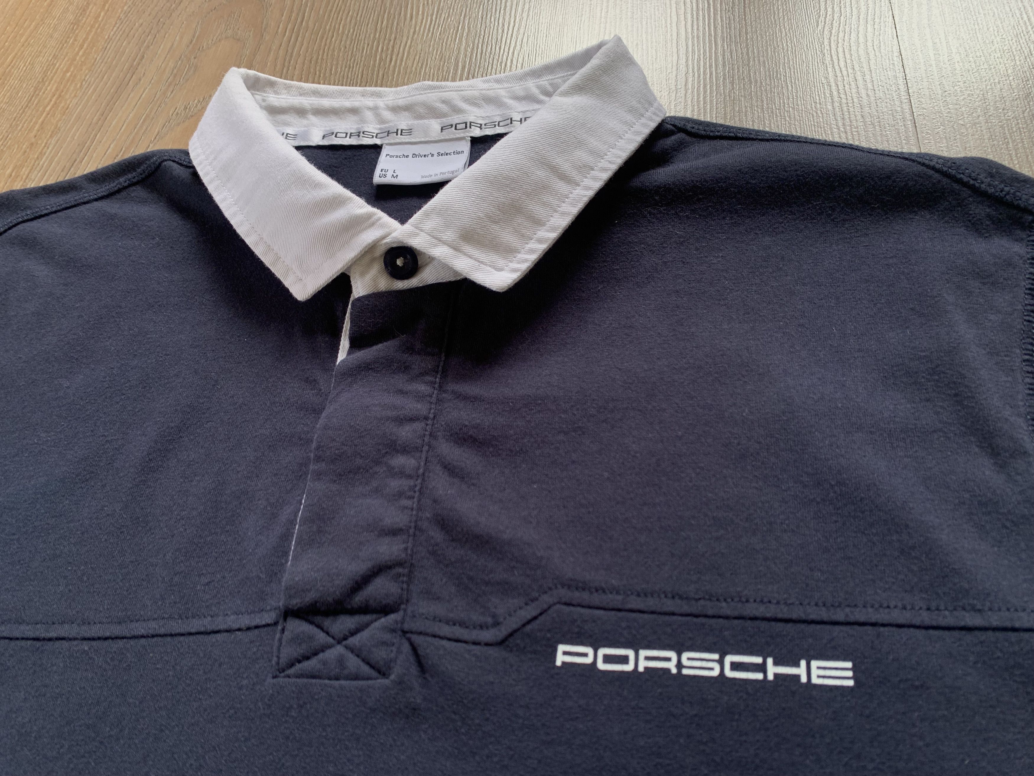 Porsche Design Porsche Navy Blue Long Sleeve Cotton Polo Size US M / EU 48-50 / 2 - 5 Thumbnail