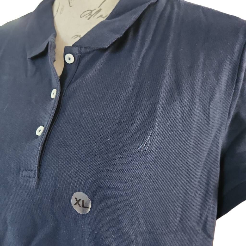 Nautica Nautica Women's Size XL Navy Short Sleeve Polo Shirt Size XL / US 12-14 / IT 48-50 - 2 Thumbnail