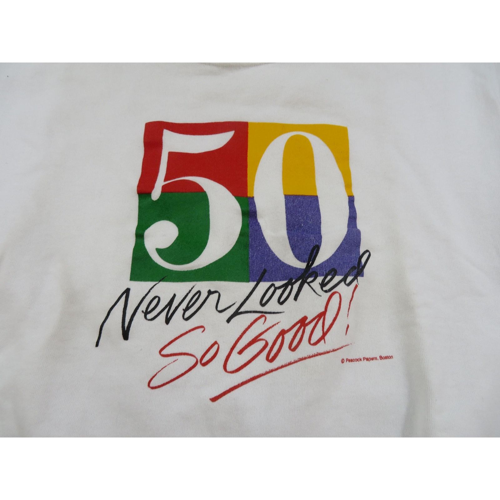 Other Funny Peacock Papers 50 Looks Good Sweatshirt Sz L 1990s Size US L / EU 52-54 / 3 - 2 Thumbnail