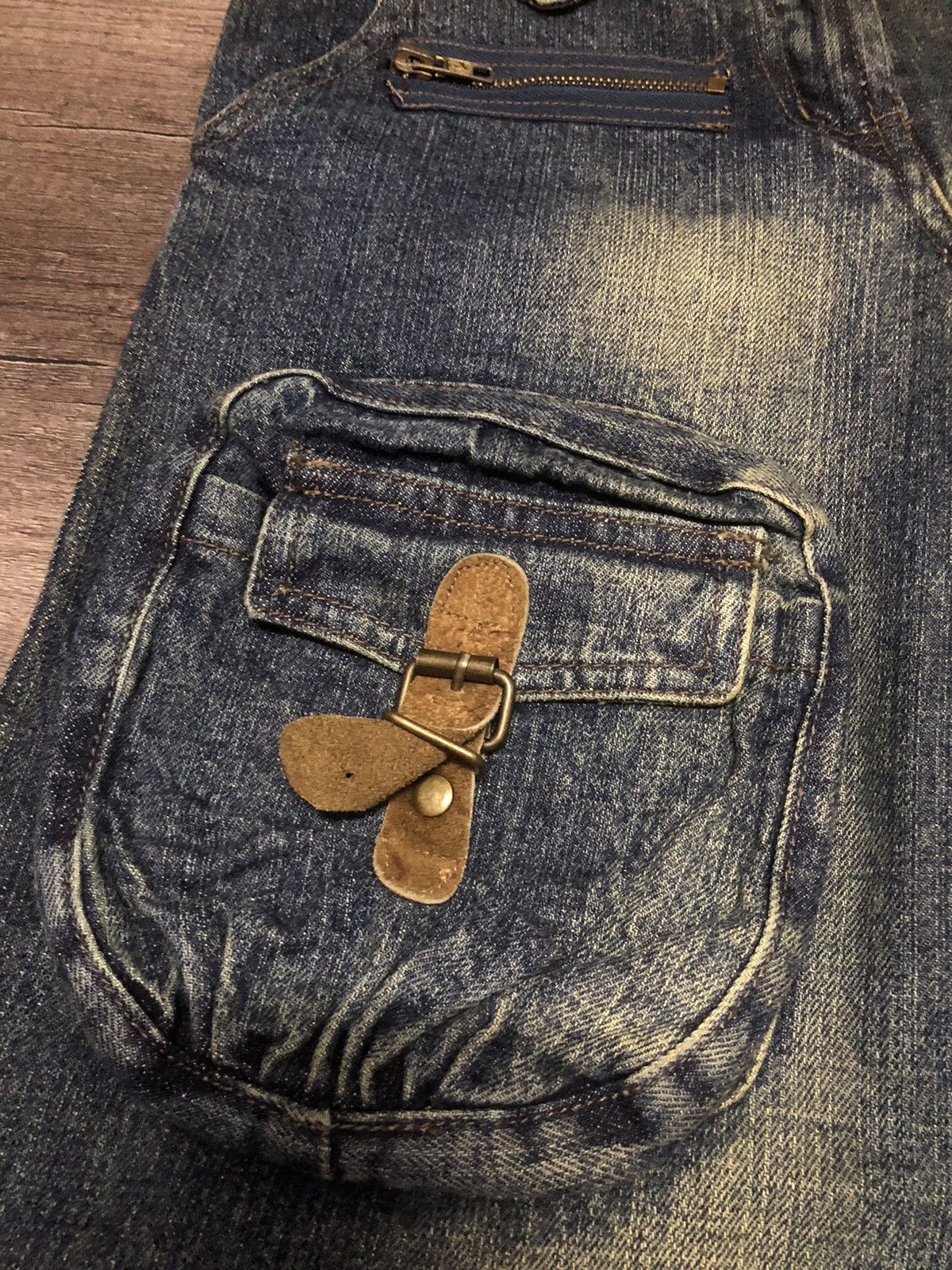 Japanese Brand × Le Grande Bleu (L.G.B.) Q Zhi Yi Zu Cargo Jeans Multi Pocket Size 28" / US 6 / IT 42 - 5 Thumbnail