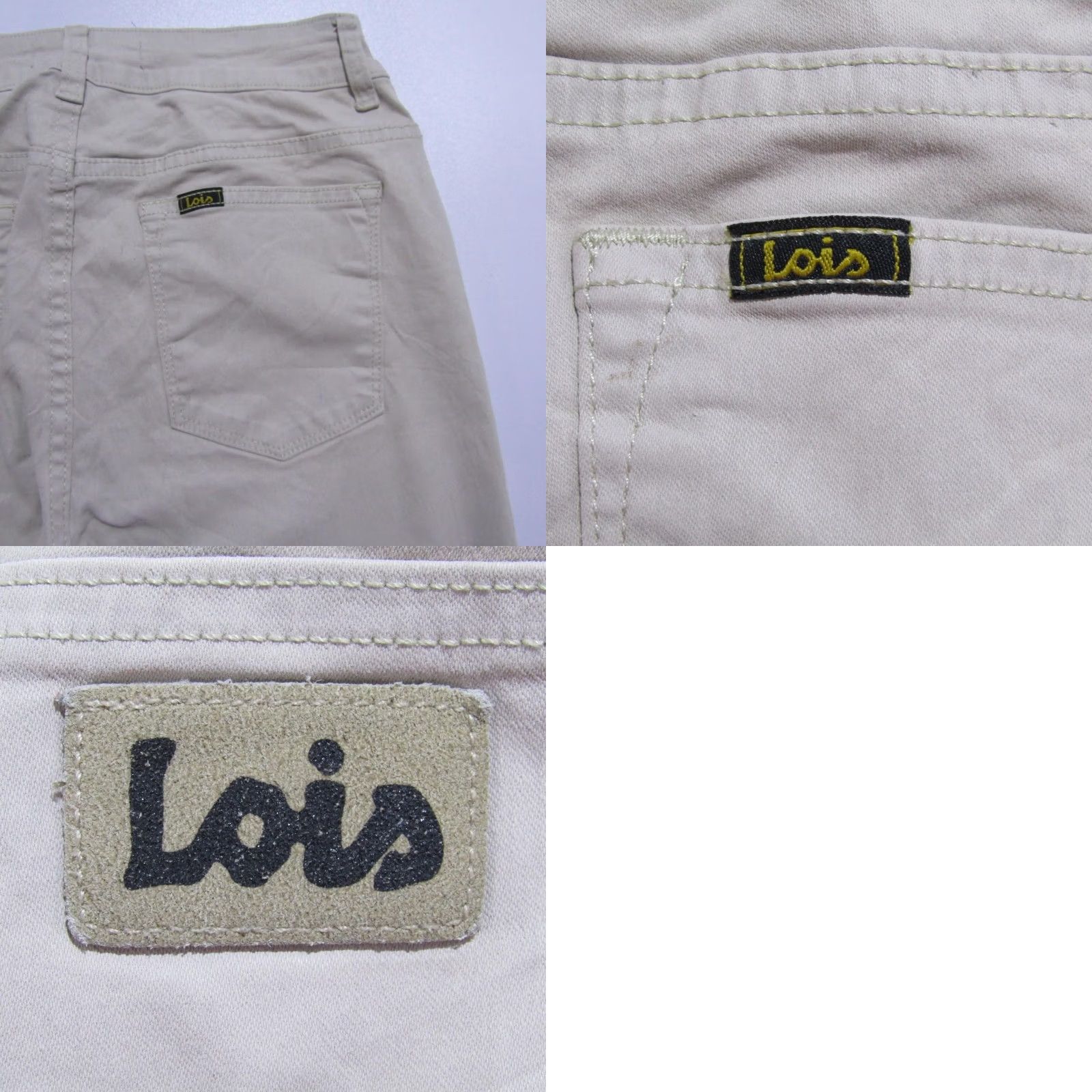 Vintage Lois Vtg Stretch Bootcut Regular Fit Jeans Beige W29/L26 UK 11 SKU Y12504 Size 29" - 9 Thumbnail